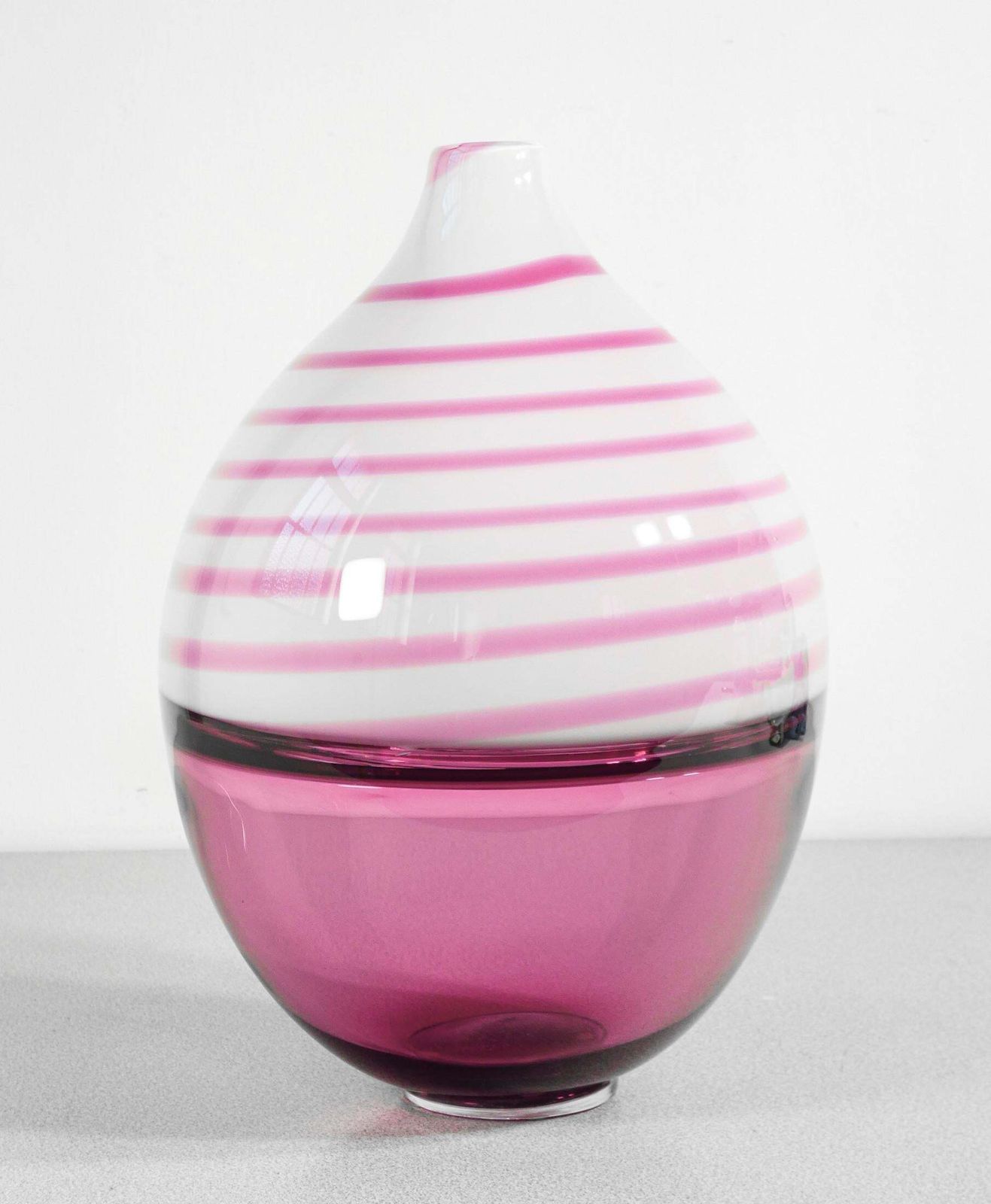 Blown Glass Vase Design Paolo Crepax. Large Pink Version. 1990s photo for sale