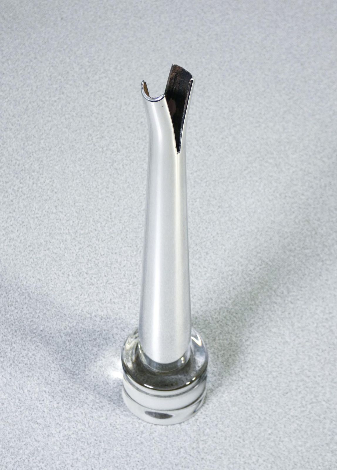 Moritz Vase, Design Lino Sabattini In Silvered Metal And Glass. Italy, 90s photo 353.0