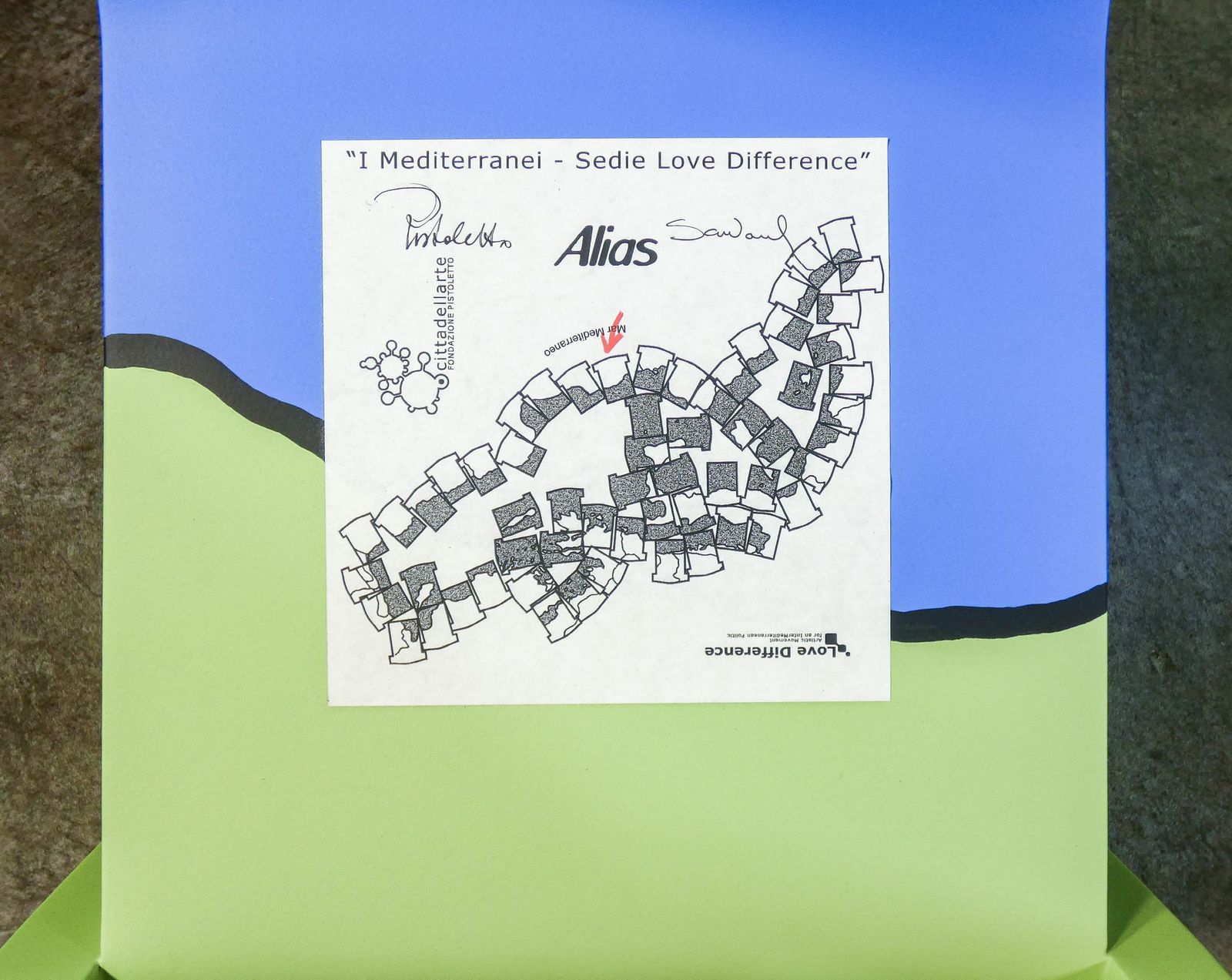 photo furniture Laleggera Alias Chair, Part Of The Work "Mezzoterra Mezzomare" By M. Pistoletto