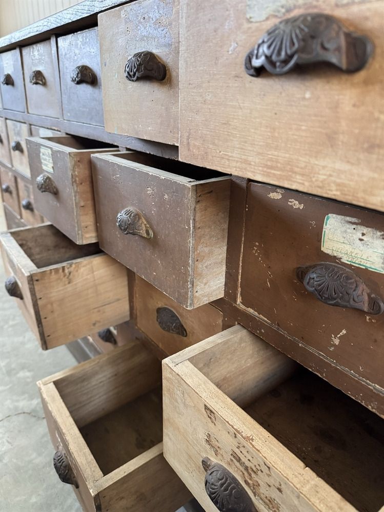 Industrial Bank Of Drawers photo vintage