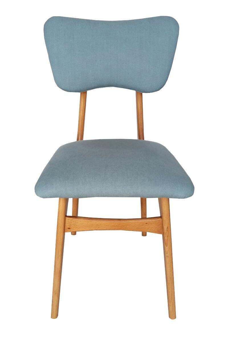 Mid Century Butterfly Chair, Blue Pierre Frey Linen, Oak Wood, Europe, 1960s photo furniture