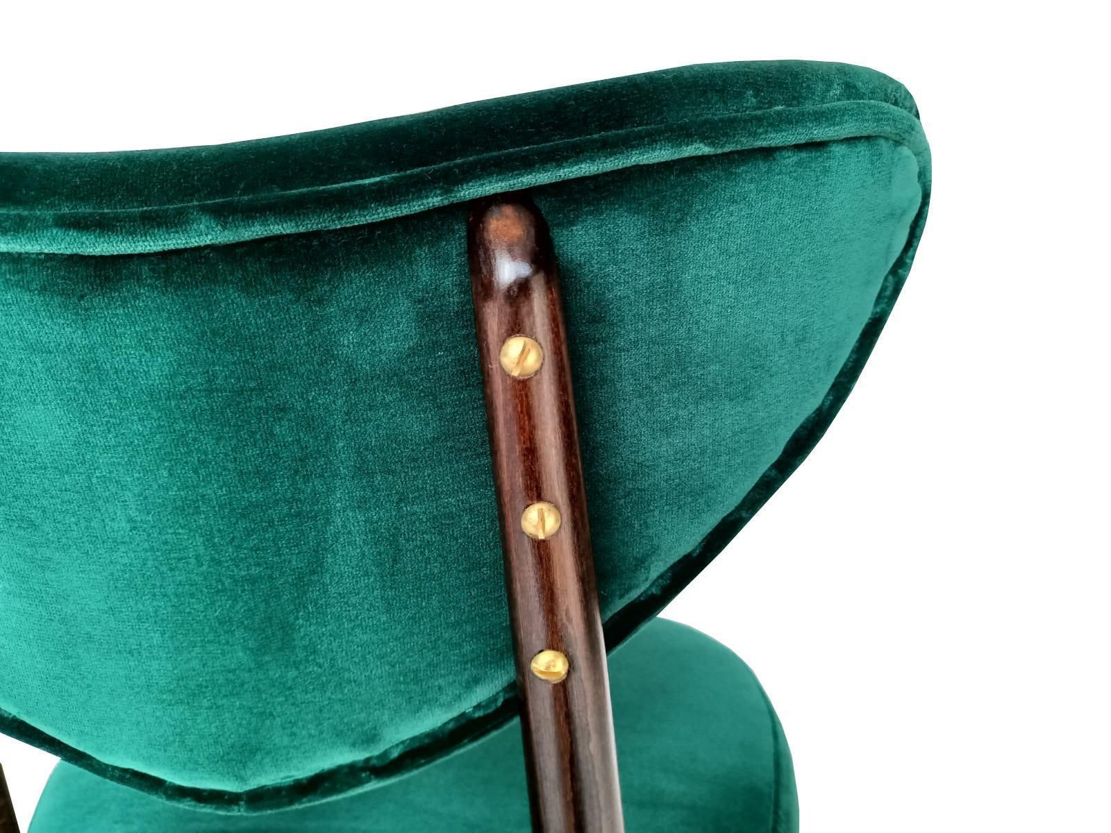 Mid Century Hartstoel In Groen Katoenen Fluweel, Adamo Eva By Dedar, Europa, Jaren 1960 photo Meubels