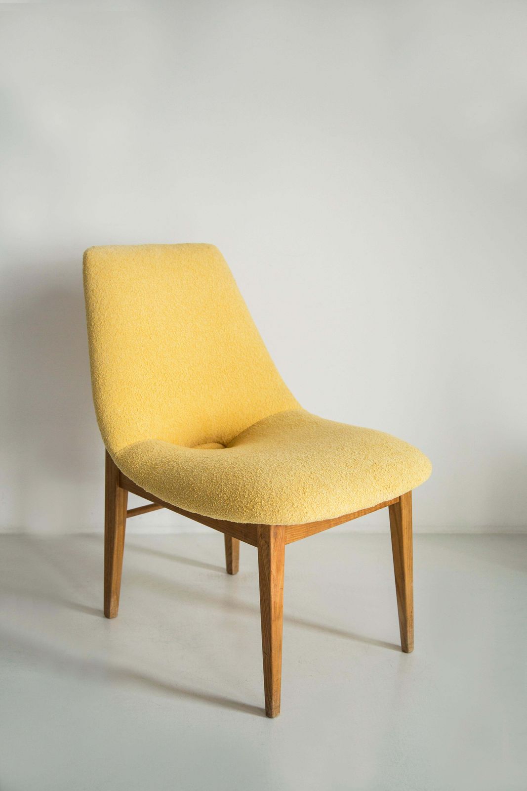 Furniture Rare Mid Century Yellow Shell Chair, H.Lachert, Europe, 1960s photo
