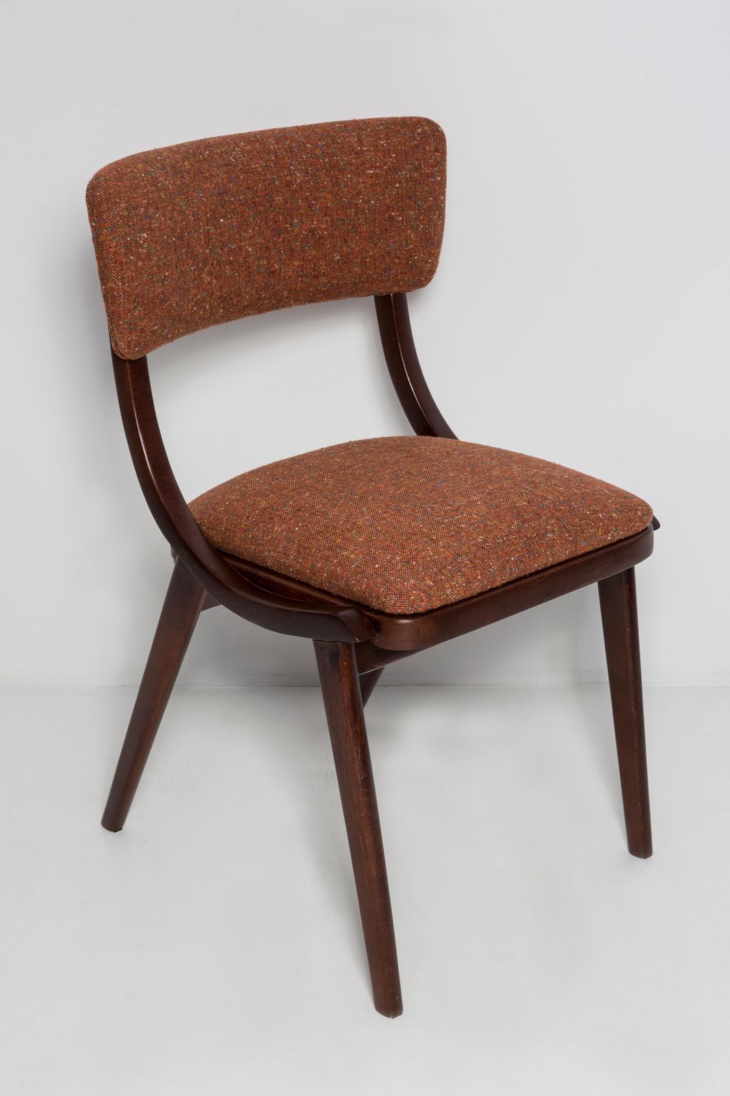 Set Van Vier Mid Century Modern Bumerang Stoelen, Oranje Mélange, Polen, Jaren 1960 photo for sale