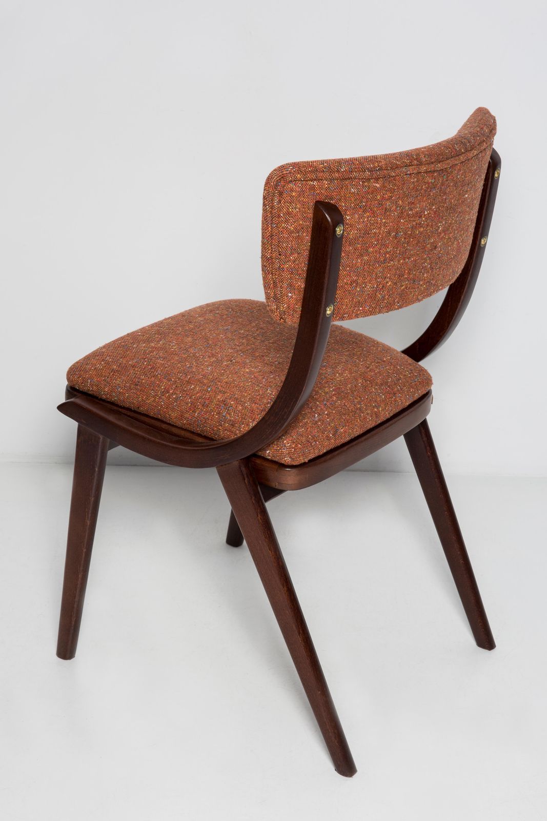 Meubels Set Van Vier Mid Century Modern Bumerang Stoelen, Oranje Mélange, Polen, Jaren 1960 photo