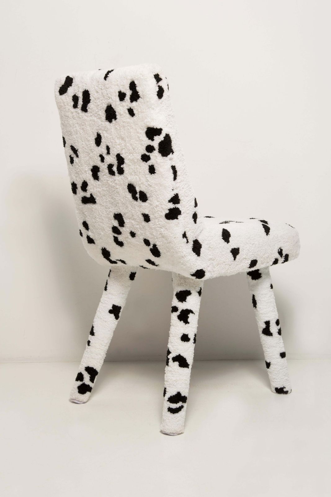 photo for sale Mid Century Hand Tufting Cruella Dalmatian Wool, Rajmund Halas Chair, 1960s