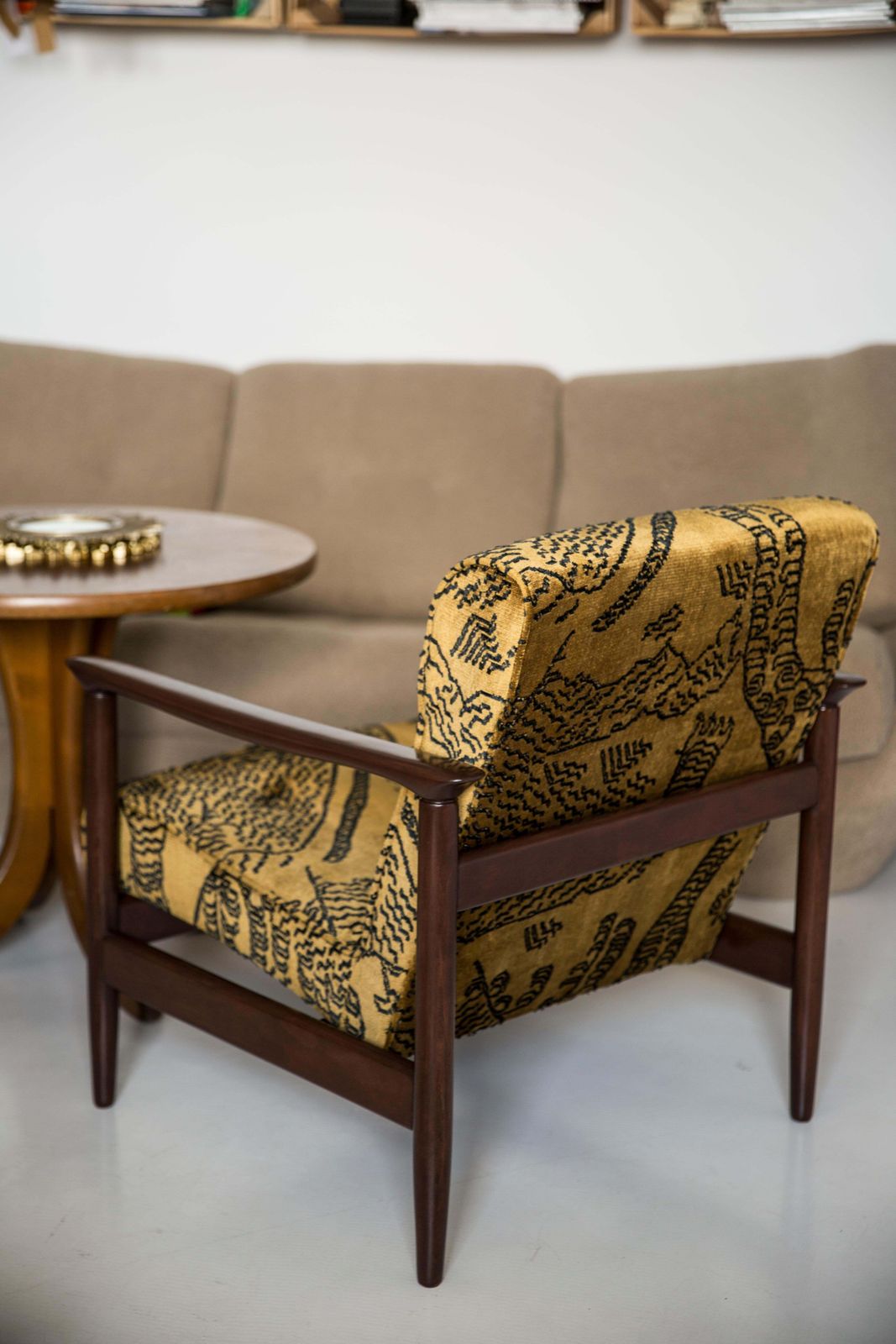 photo buy Pair Of Midcentury Tiger Velvet Armchairs, Gfm 142, Edmund Homa, Europe, 1960s