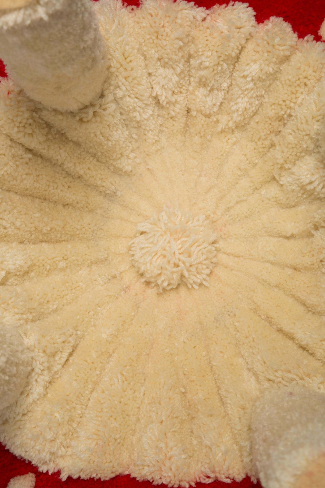 2059.0 Set Of Two Mid Century Hand Tufting Mushroom Wool Stools, Europe, 1960s photo