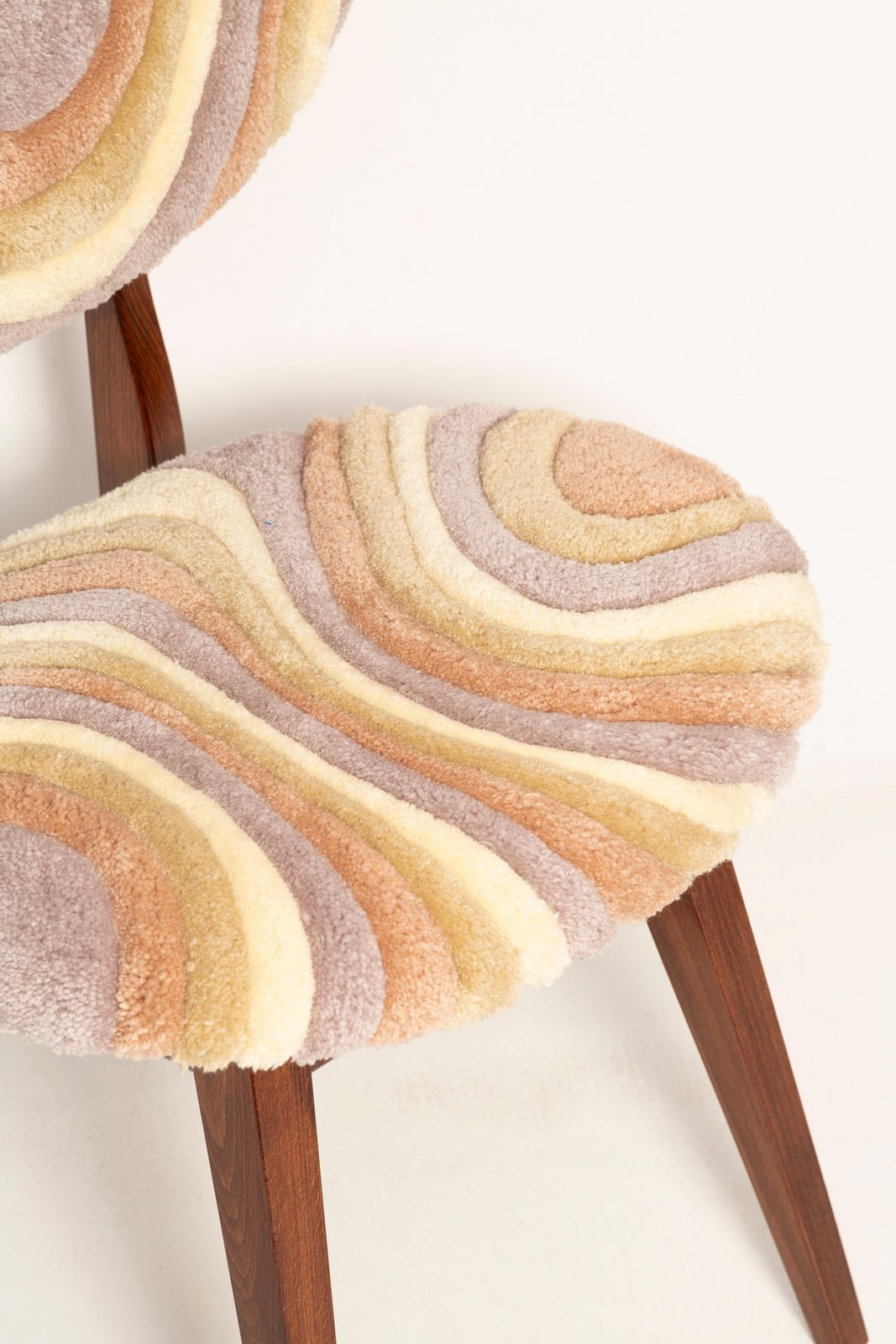 Mid Century Mushroom Chair, Hand Tufting Beige Wool, Europe, 1960s photo Furniture
