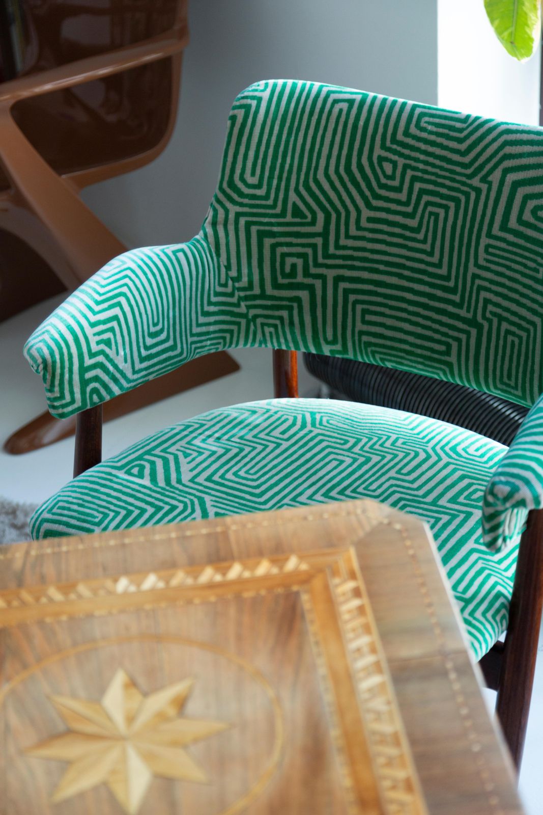 photo vintage Mid Century Armchair Dedar Jamu Jungle, Type B 6148 Radomsko, Europe, 1960s
