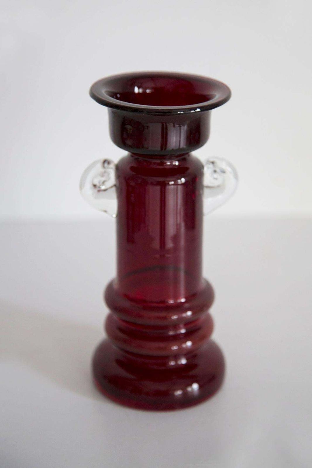 Mid Century Vintage Artistic Glass Red Vase, Tarnowiec, Sulczan, Europe, 1970s photo buy
