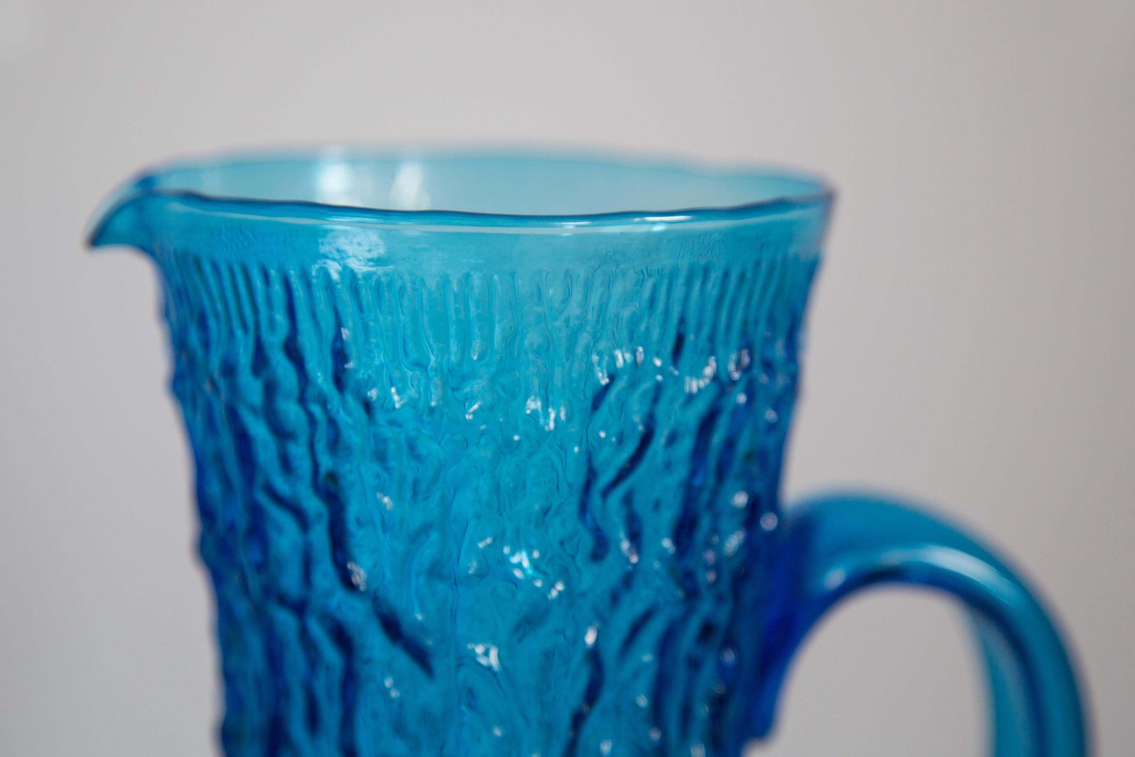Home Decor Mid Century Water Or Juice Pot, Pitcher, Blue Glass, Europe, 1960s photo