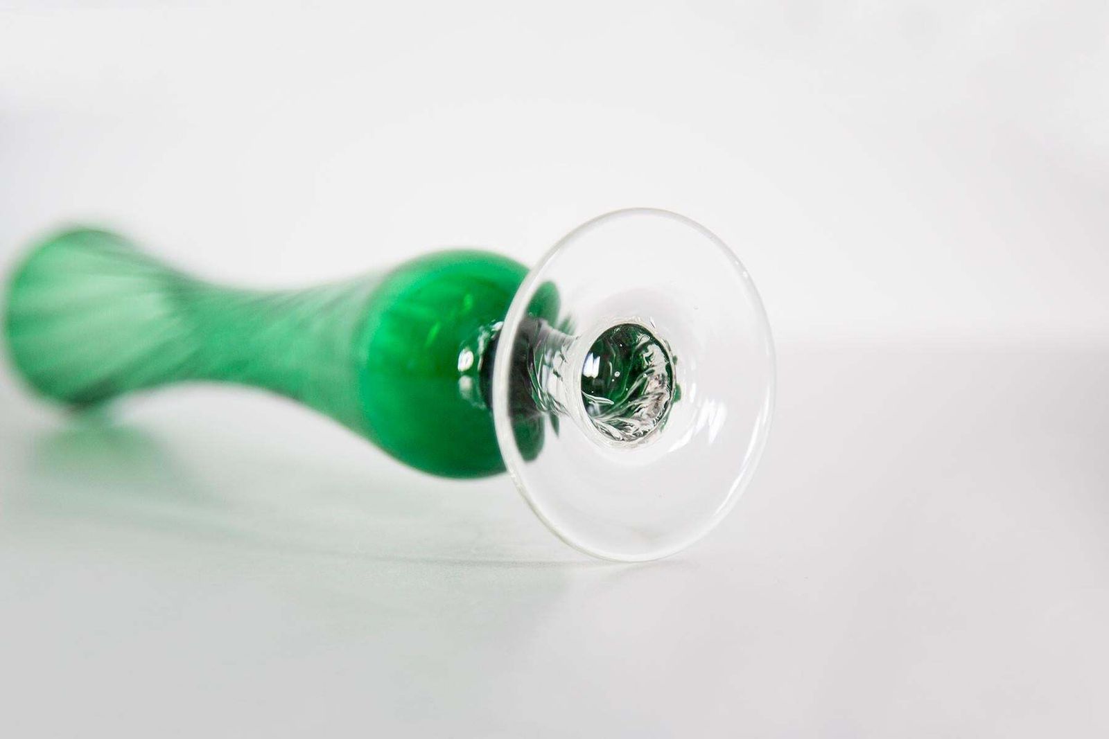 Mid Century Small Green Decorative Glass Vase, Europe, 1960s photo vintage