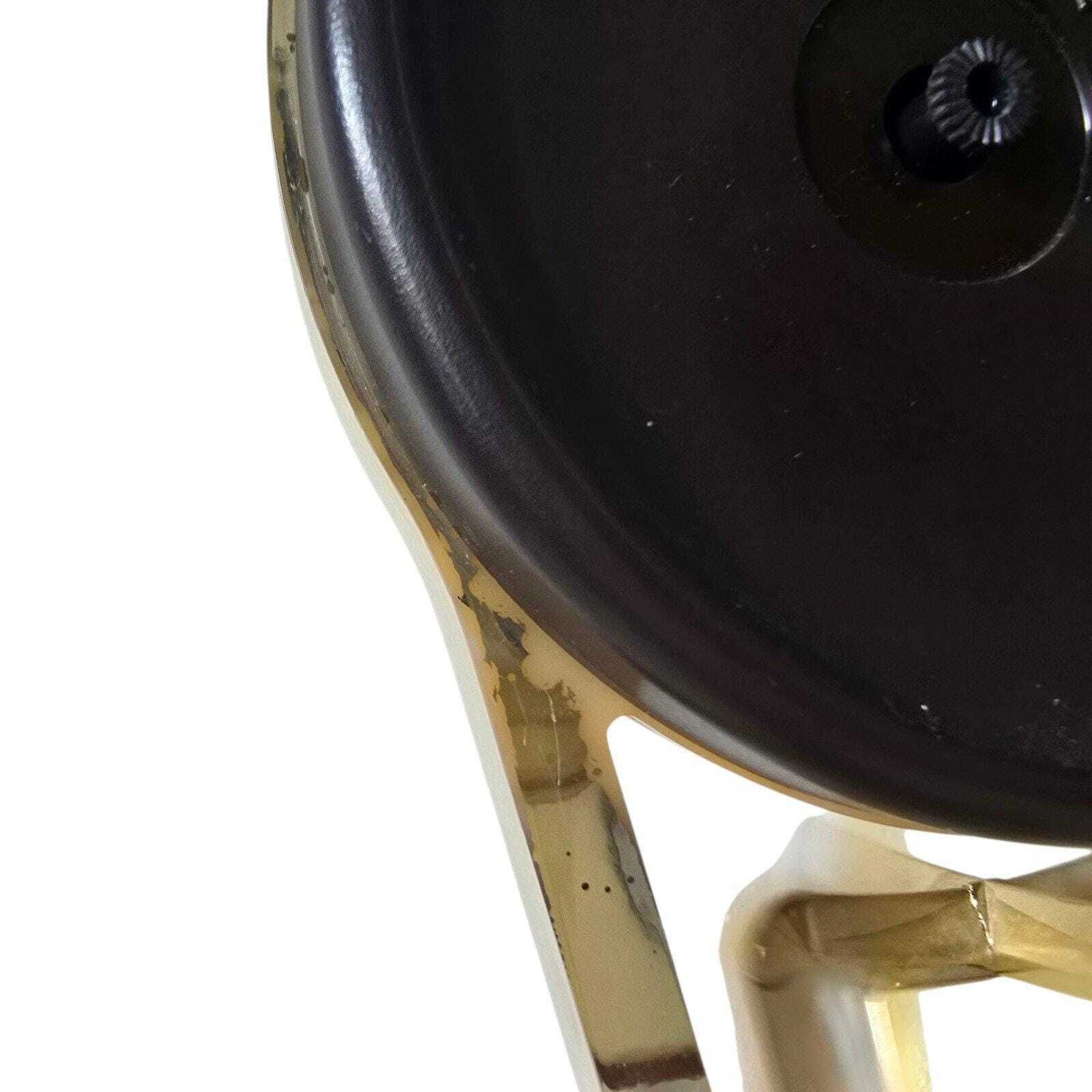 Vintage Delightful Citizen Gold Tone Table Clock With Rotating Pendulum Japan, 1980s photo vinterior