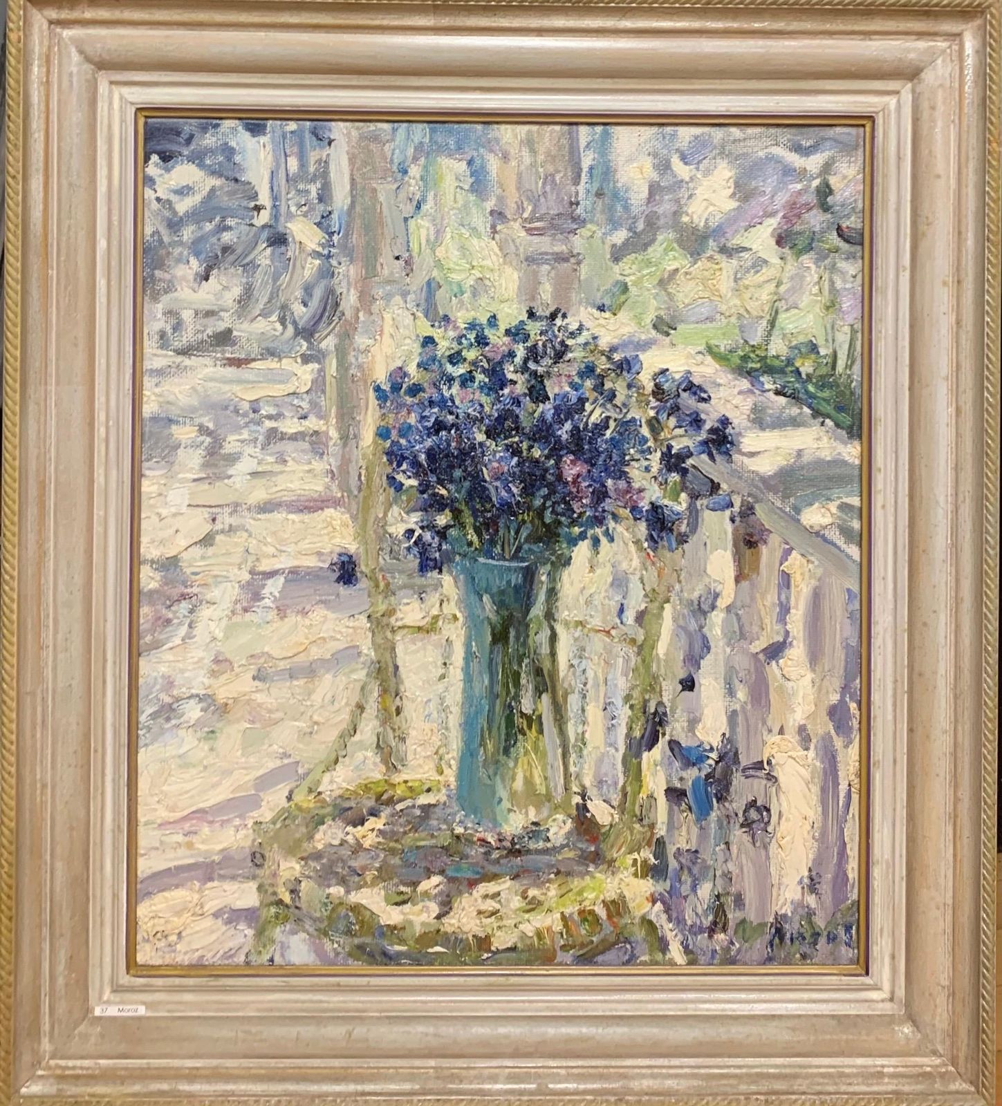 Georgij Moroz"Cornflowers"Light Blue Cm. 54 X 62 Oil1997
