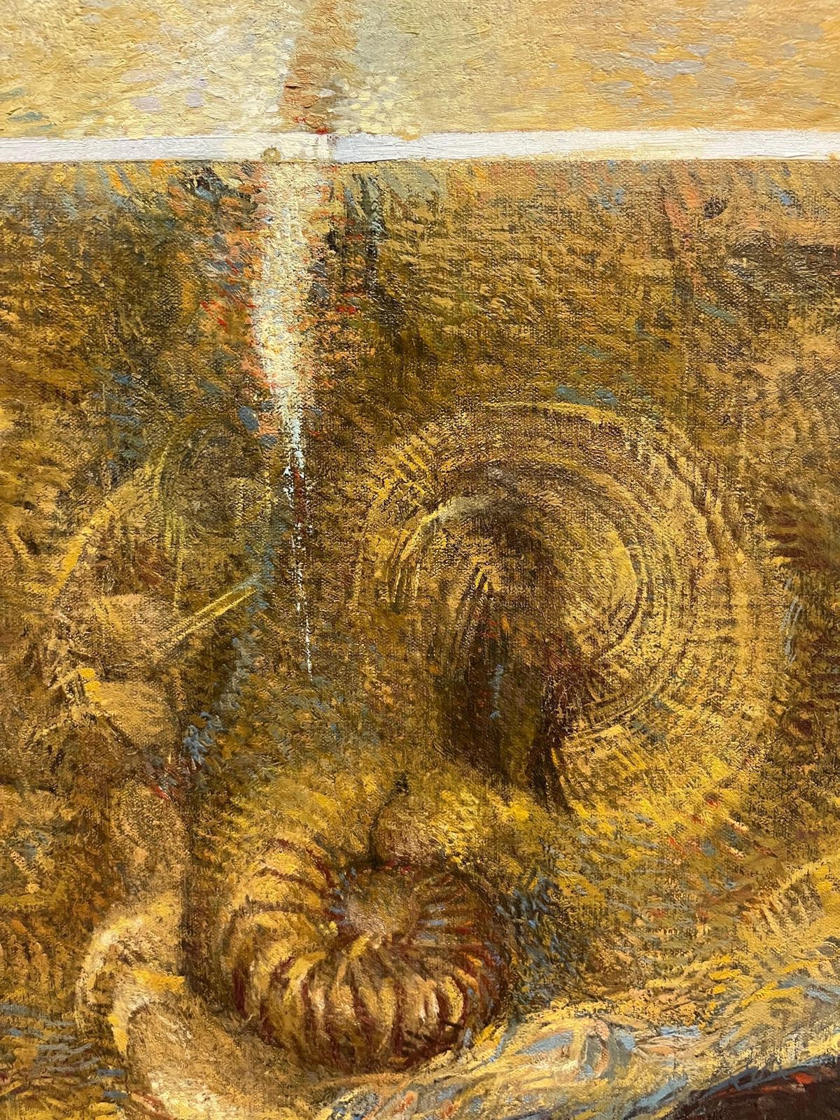 Giacomo Soffiantino"Fossils And Shells" Oil Cm. 100 X 120 Yellow, Brown  19601960 photo furniture