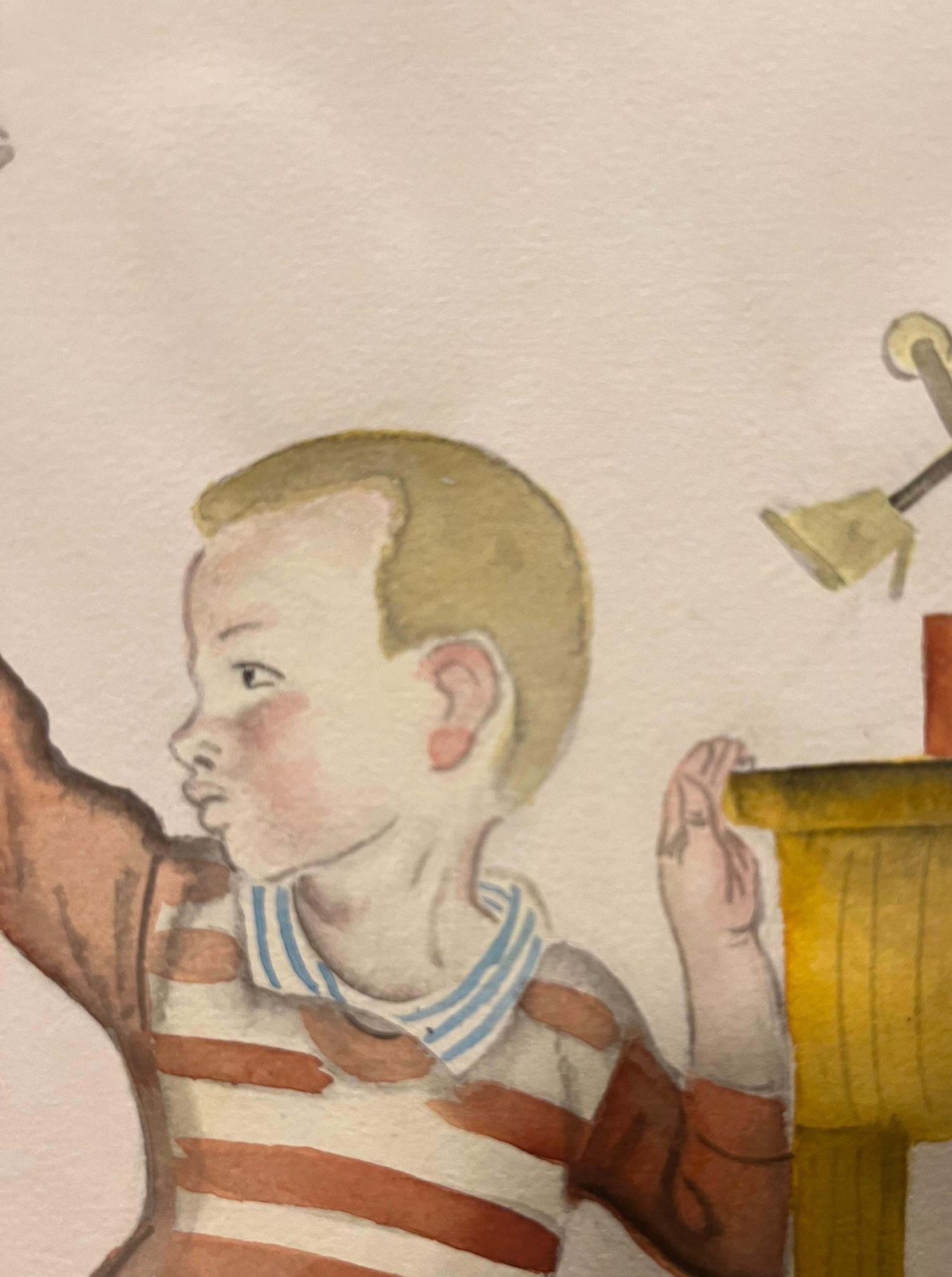 Marina Yevgenyevna Uspenskaya"Child With Toys" Watercolor Cm. 24 X 30  19571957 photo for sale