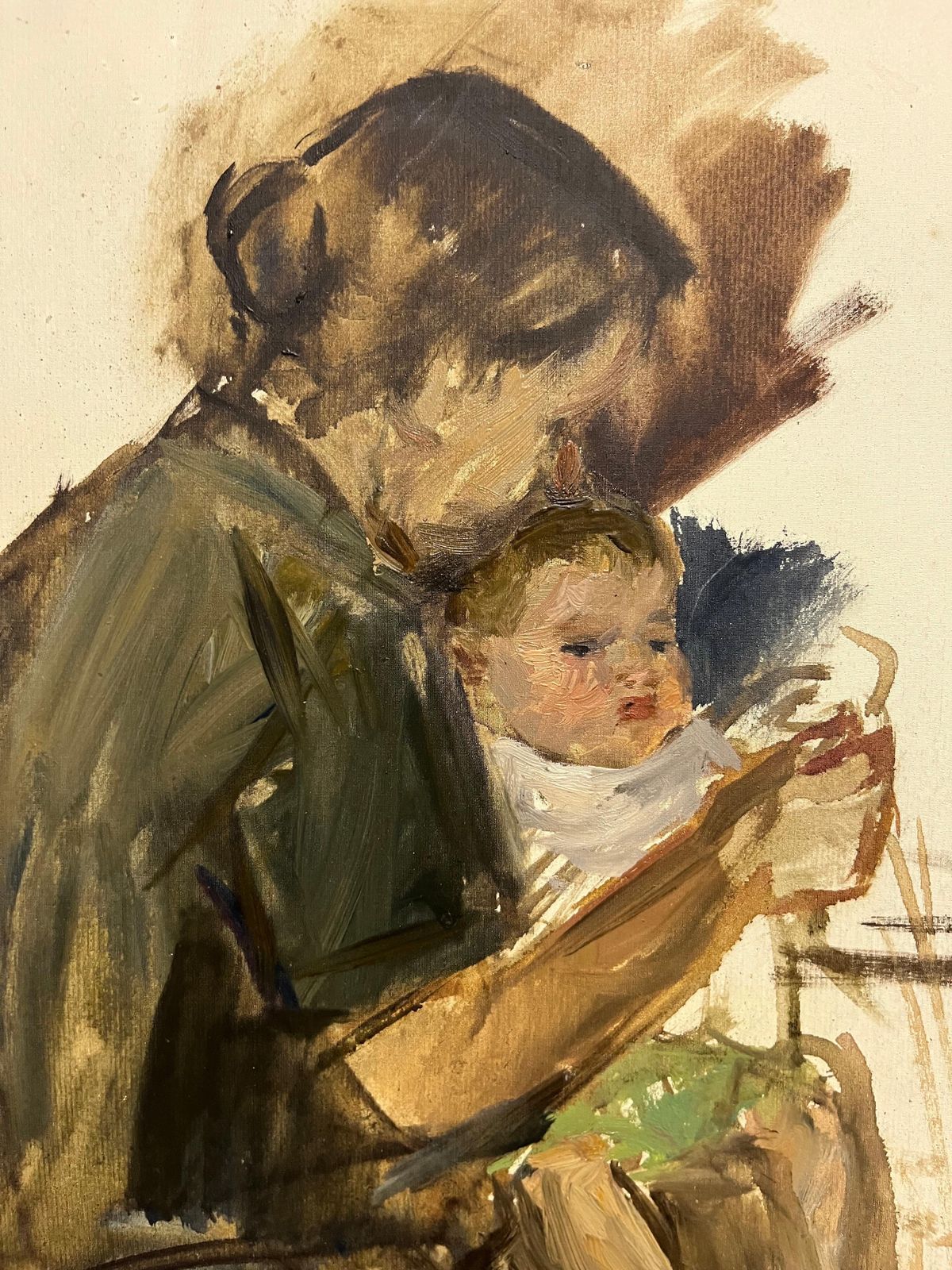 Klara Vlassova" Mother With Child" Oil Cm. 50 X 35 19701970 photo 3272.0
