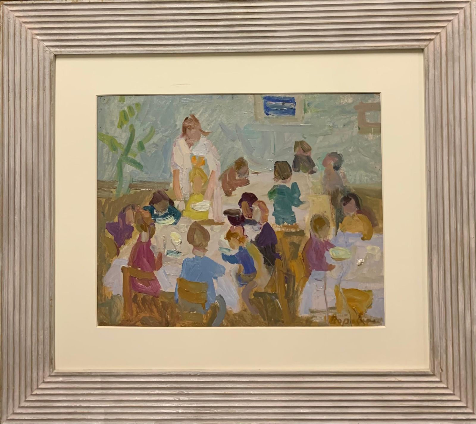 Nadezhda Vorobieva"Kindergarten, Children" Oil Cm. 36 X 48 , 1960 , Shipping Free1960