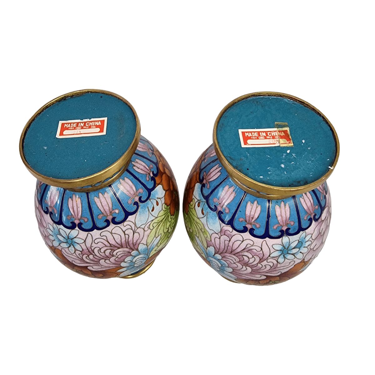 Vintage Set Of Cloisonné Vases, 1970/80s photo vinterior