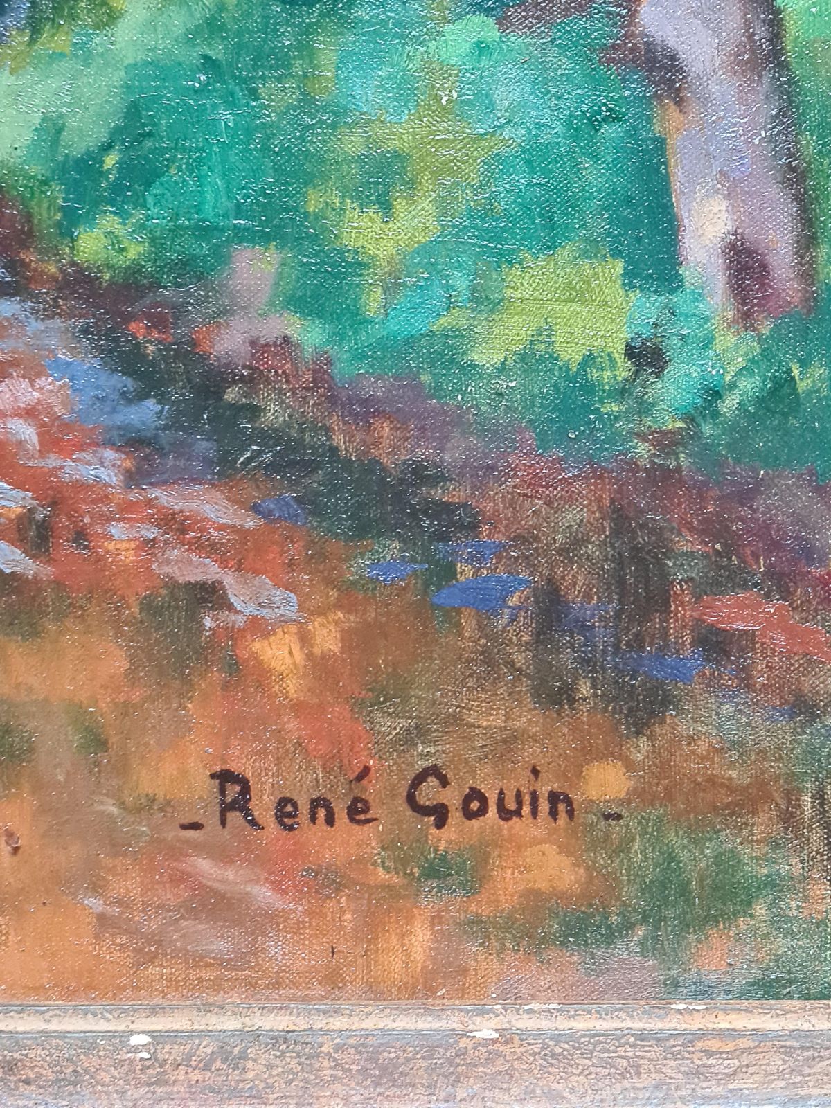 René Albert Raphaël Gouin French Impressionist Oil On Canvas, Picnic By The Riverbank Dejeuner Sur L'herbe photo buy