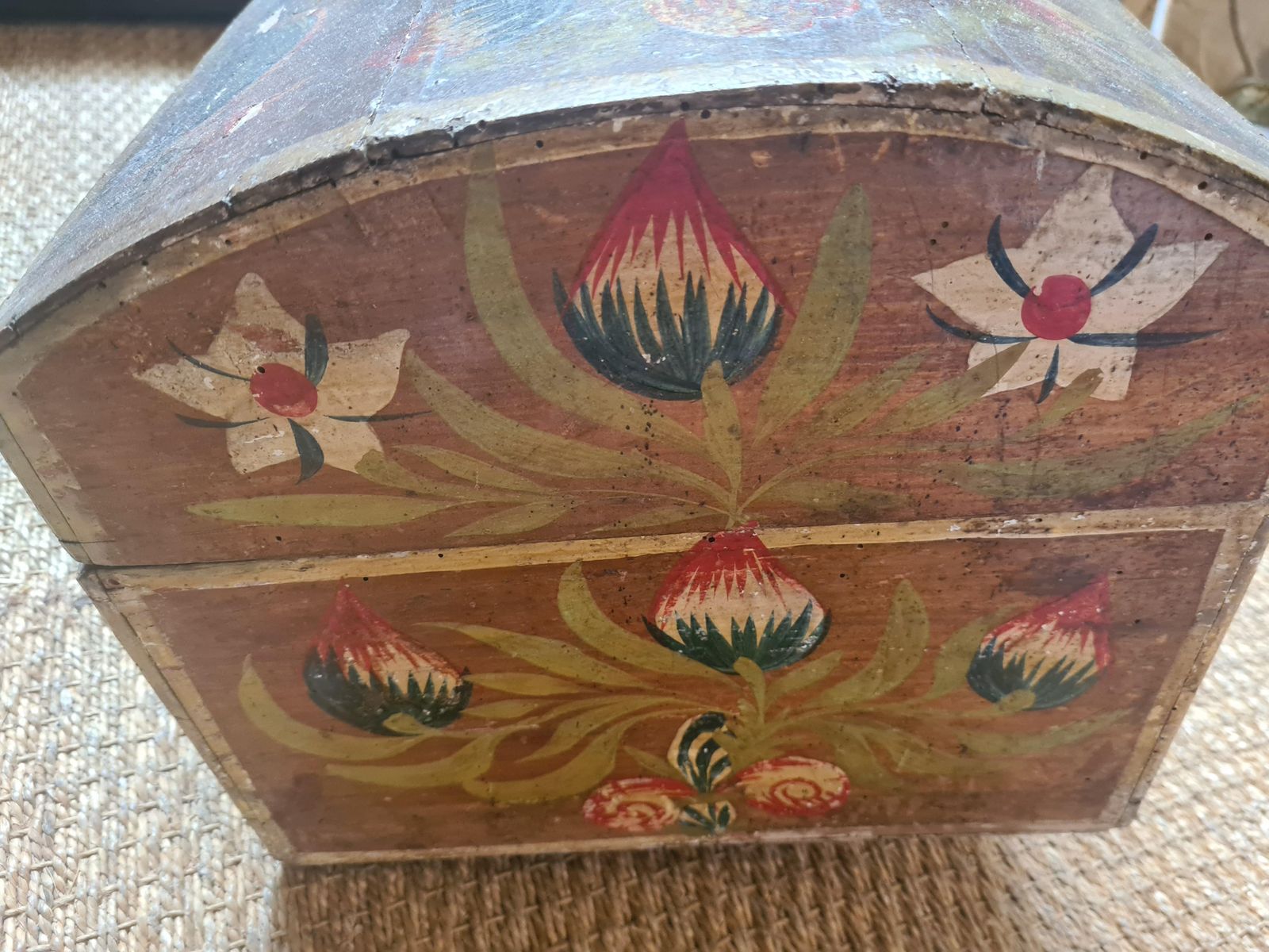photo for sale Unknownwedding Chest Of Corinne De Blaru, French 19th Century Folk Art Painted1840s