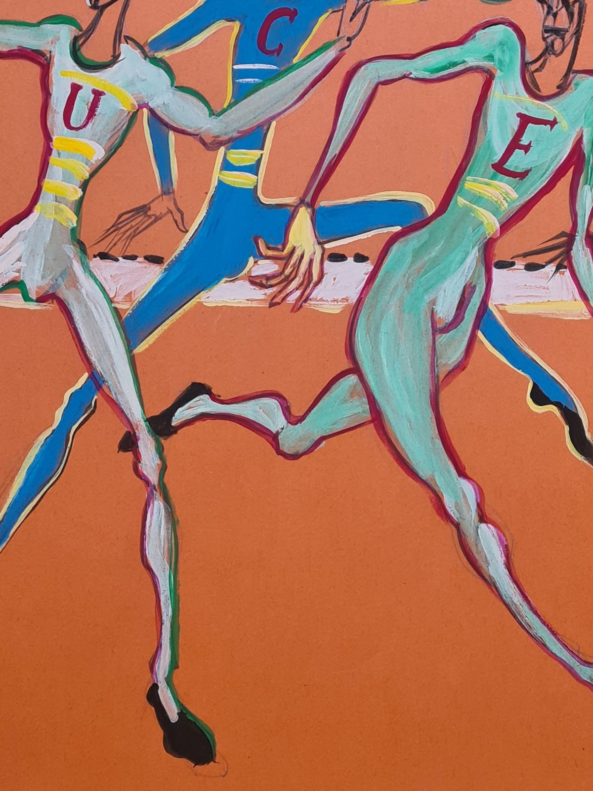 Jean Ducelfrench Watercolour And Gouache, The Harlequins1992 photo buy