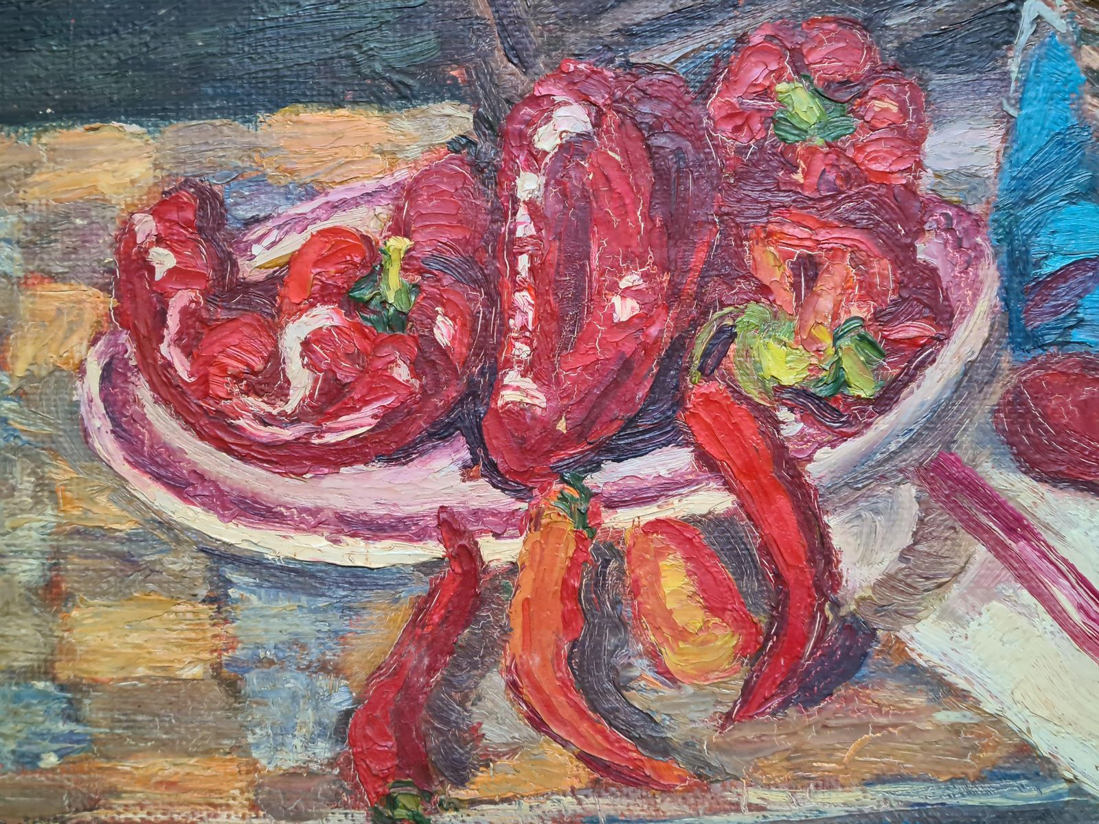 Charles H Imbertfrench Post Impressionist Still Life, Red Peppers, Homage To Cezanne1962 photo for sale