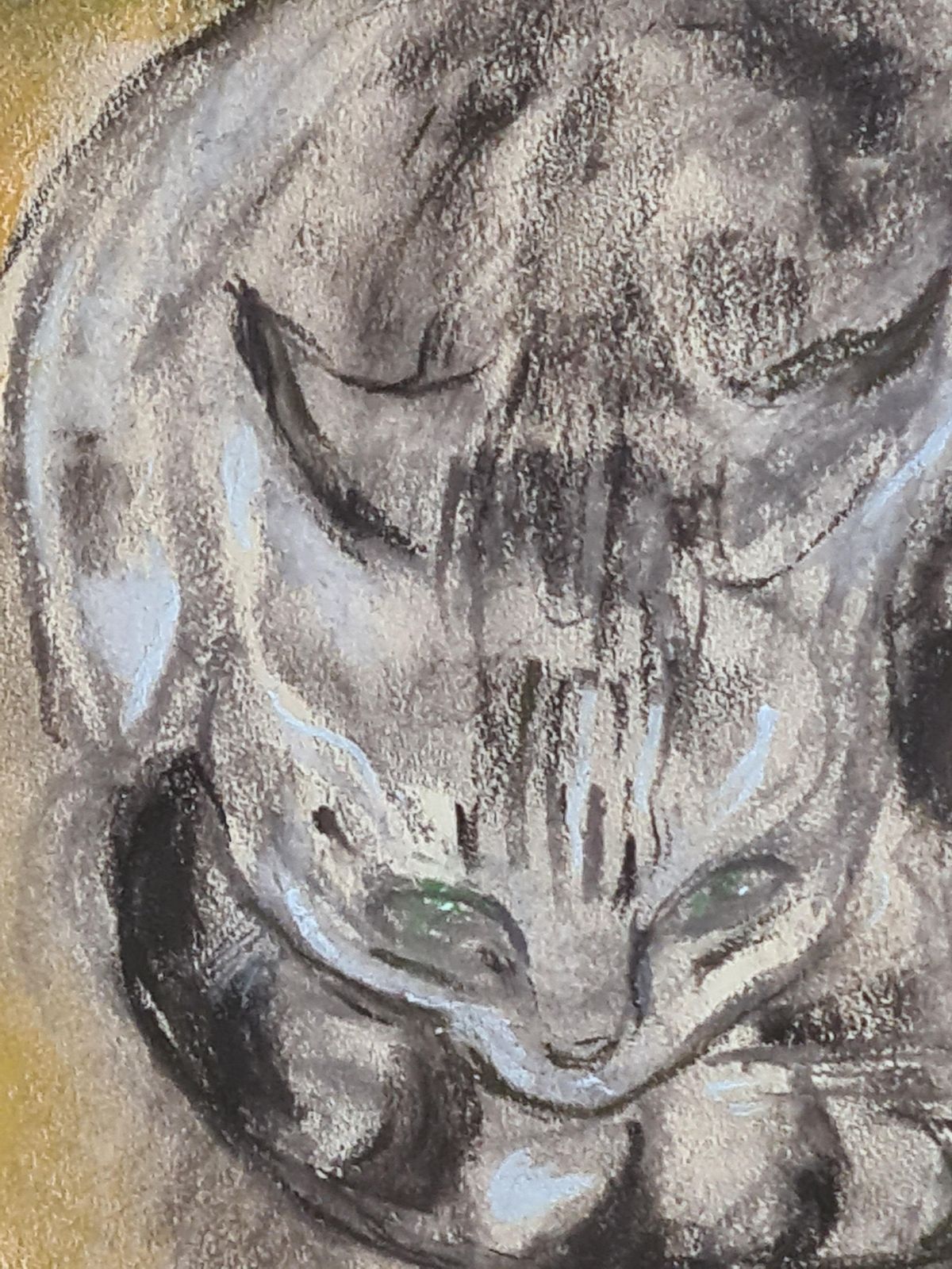 Renée Jullienparis School Pastel, The Resting Cat, Circle Of Léonard Tsuguharu Foujita photo for sale