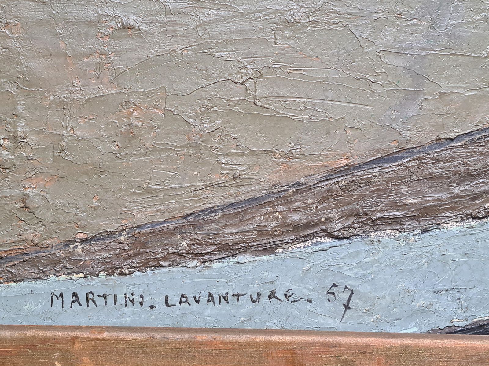 Martini Lavanturemid Century Modern Large French Oil On Board Landscape, Paysage De Beauce1957 photo furniture