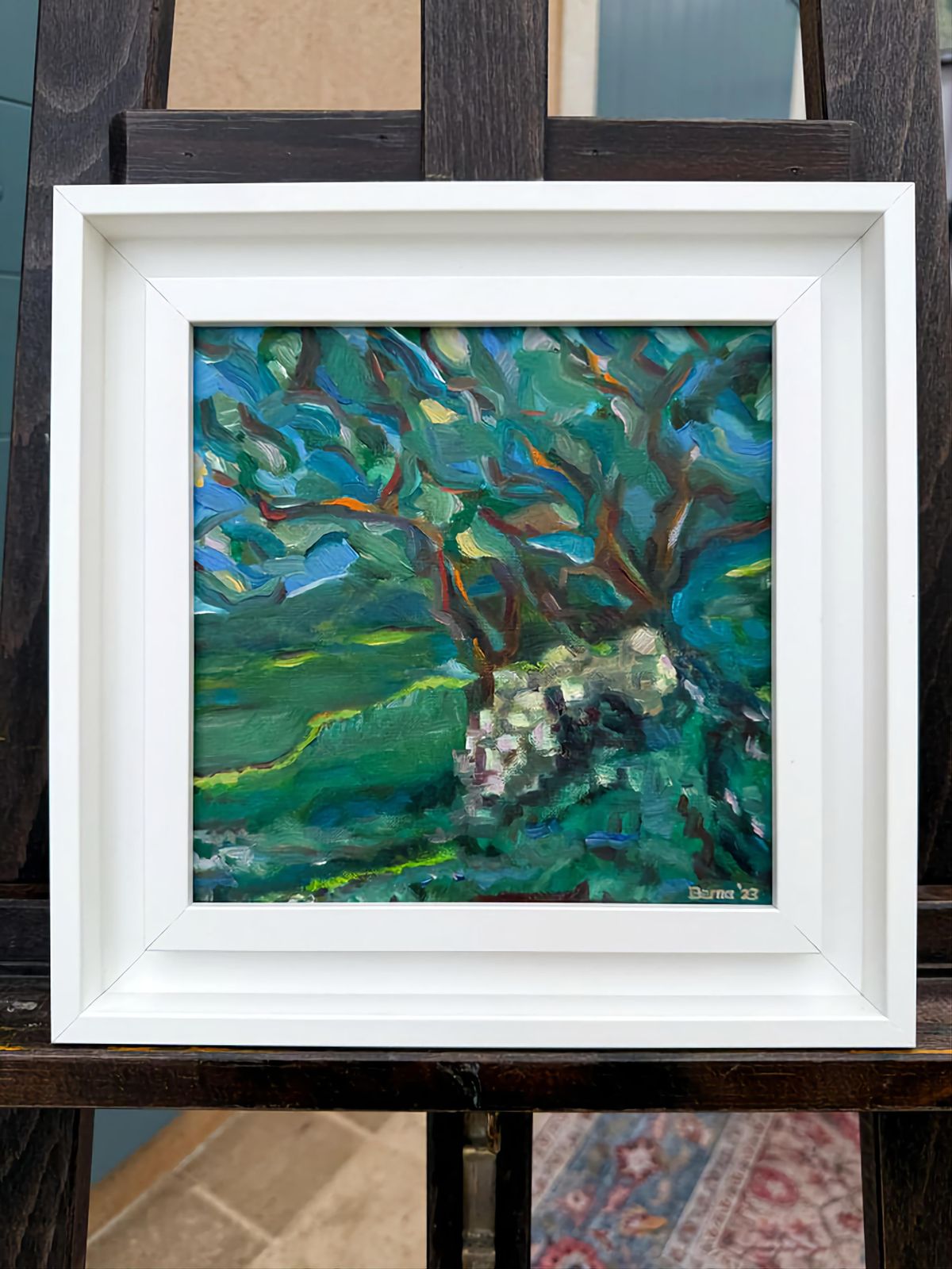 Bernadette Van Baarsen Contemporary Expressionist Oil On Linen. 'Chêne De Bastigales'.2023 photo for sale