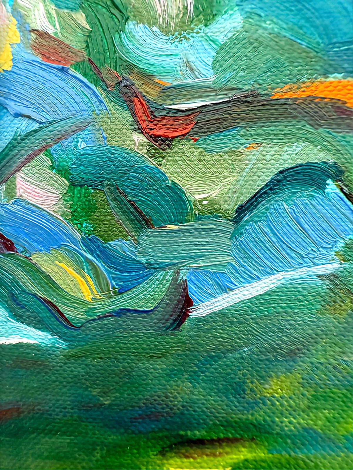 Bernadette Van Baarsen Contemporary Expressionist Oil On Linen. 'Chêne De Bastigales'.2023 photo vintage