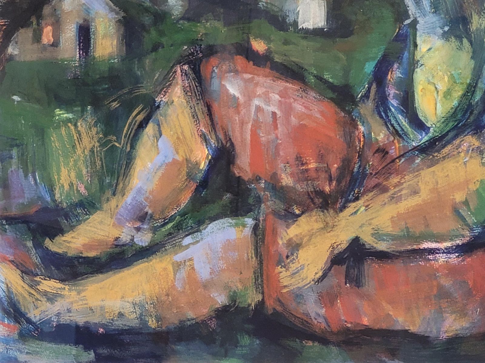 Raphaël Arnal Mid Century French Expressionist Landscape Portrait, La Fermière Normande.1949 photo Art