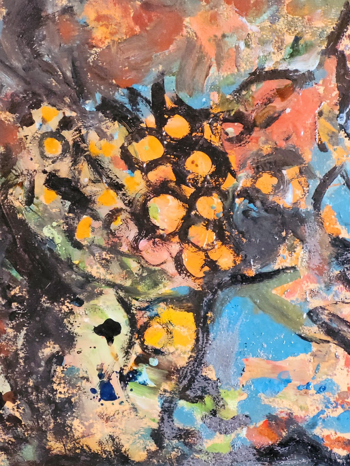 Raphaël Arnal Mid Century Abstract Expressionist Oil, 'La Vendeuse D'oranges'.1949 photo Art