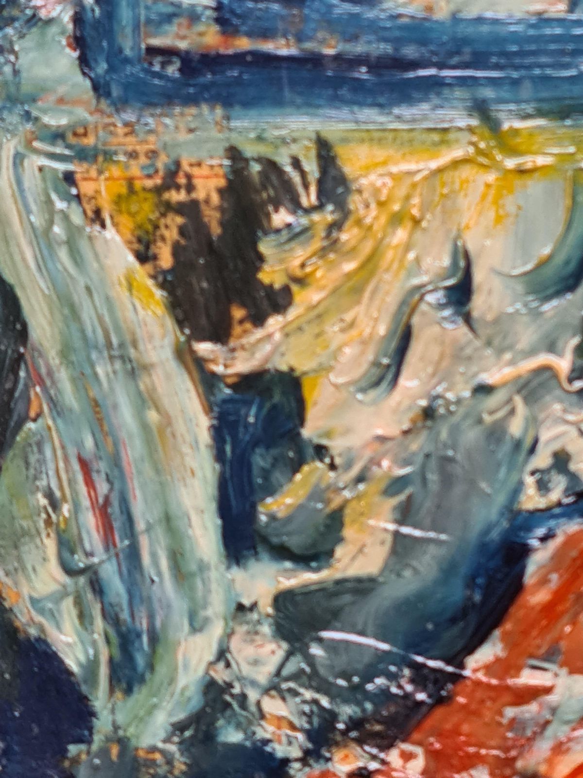 Raphaël Arnal Mid Century French Expressionist Oil, La Couseuse 1952 photo 948.0