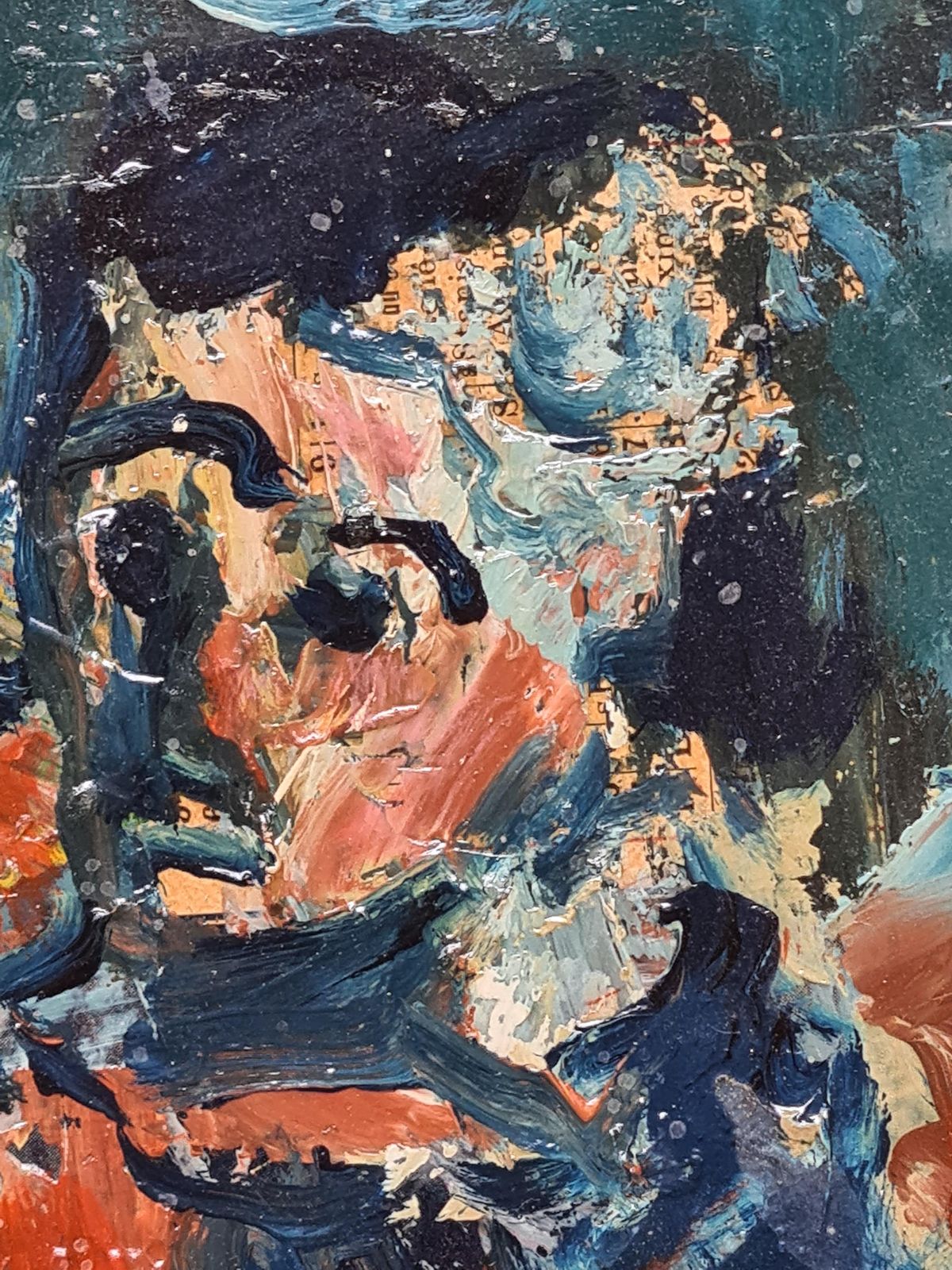 Raphaël Arnal Mid Century French Expressionist Oil, La Couseuse 1952 photo vinterior