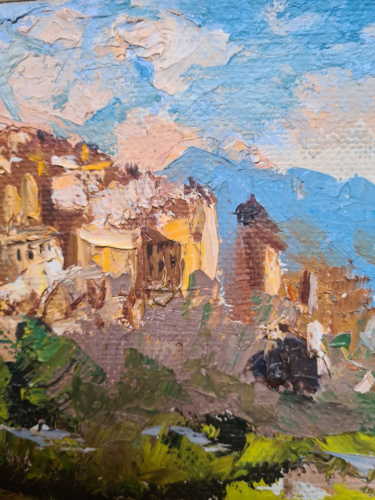 Saint Paul De Vence, Mid Century French Impressionist Oil On Canvas, The Village Perché, By Jules Gustave Lempereur photo 603.0