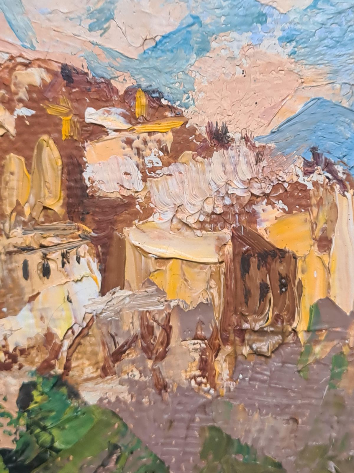 Saint Paul De Vence, Mid Century French Impressionist Oil On Canvas, The Village Perché, By Jules Gustave Lempereur photo buy