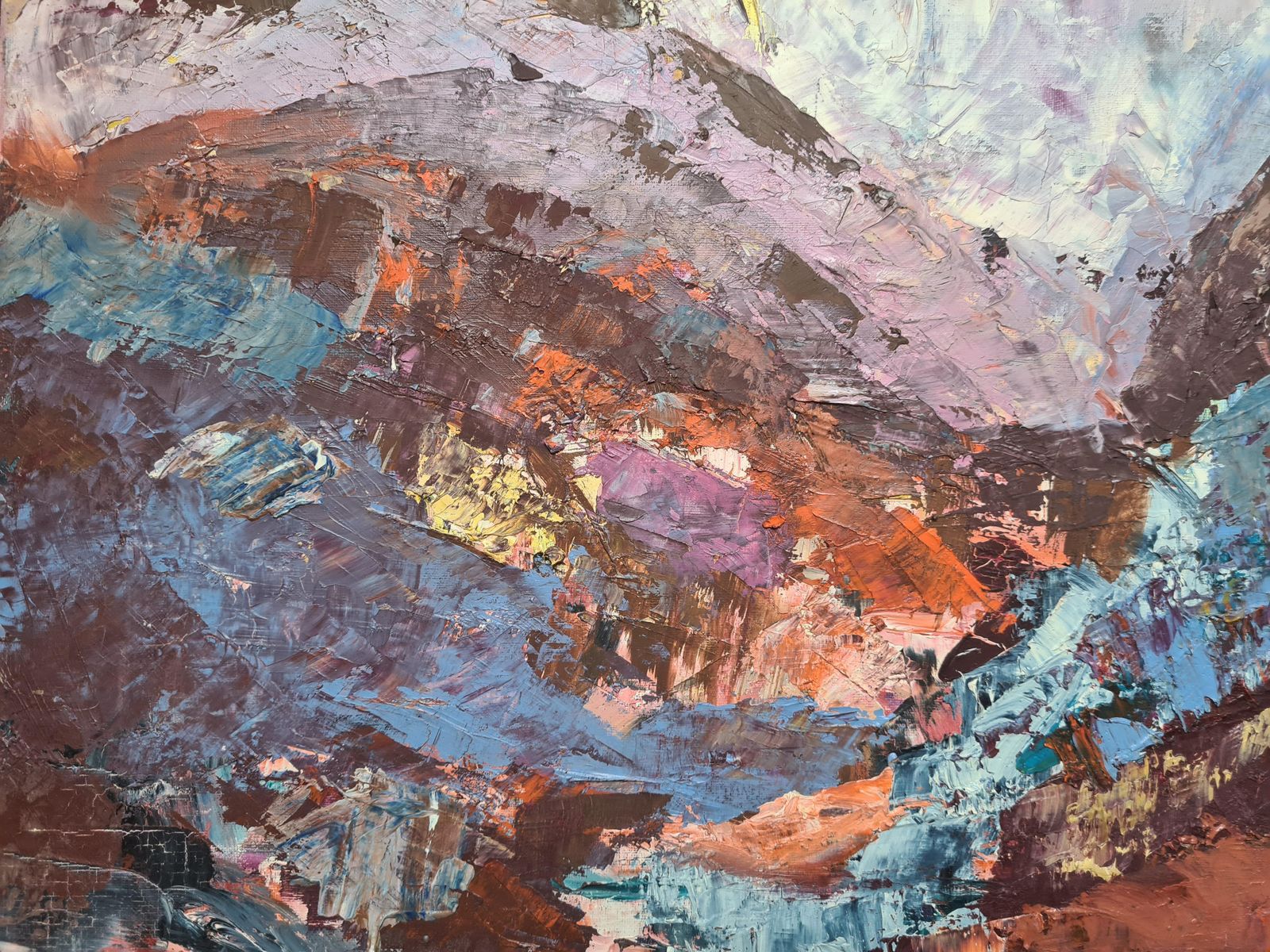 Gisele Grant Gapailmid Century French Expressionist Oil On Canvas, Rêve Mauve1973 photo Art