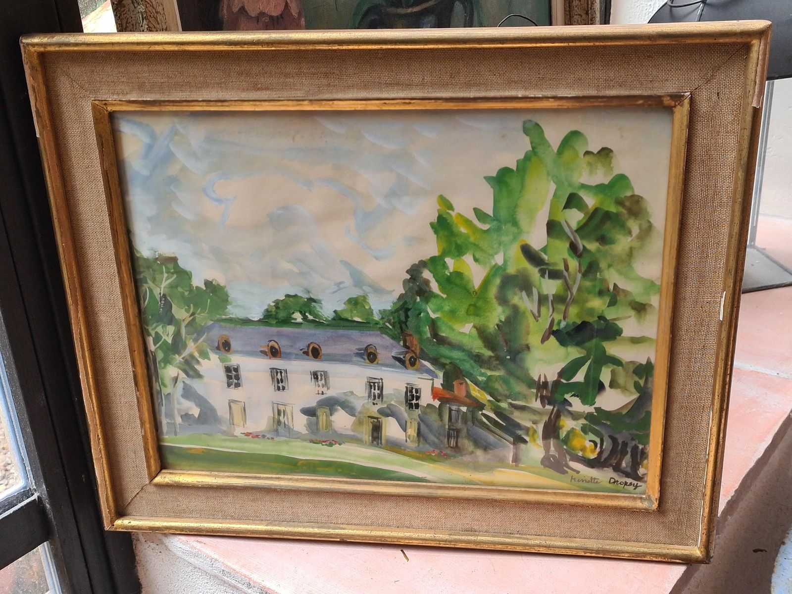 430.0 Minette Dropsymid 20th Century French Landscape, Watercolour, The Bastide photo