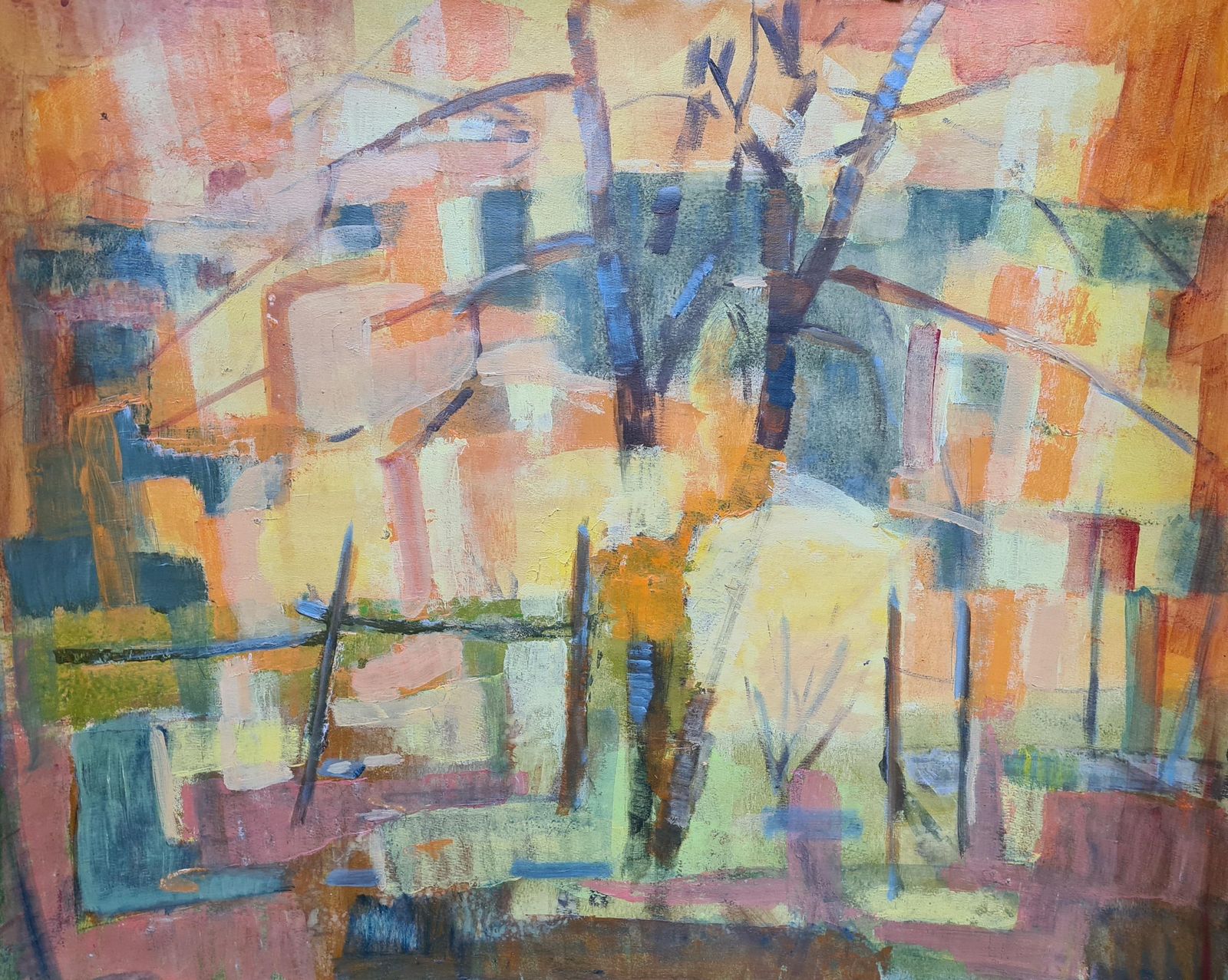 G Ricardmodern French Cubist Landscape.