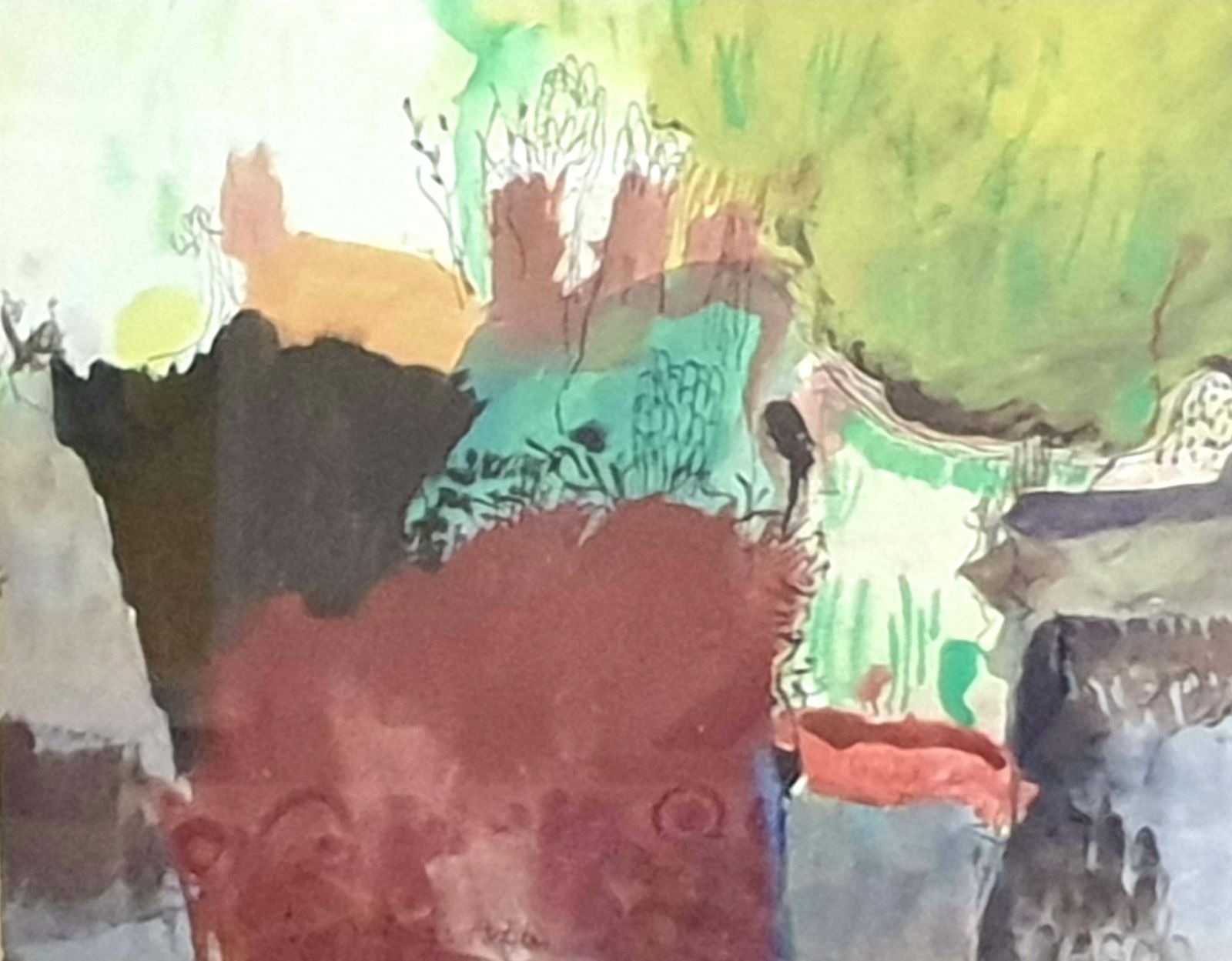 Abstract Expressionist Acrylic And Oil On Paper From 1972 Byjoep Goeting photo 2411.0