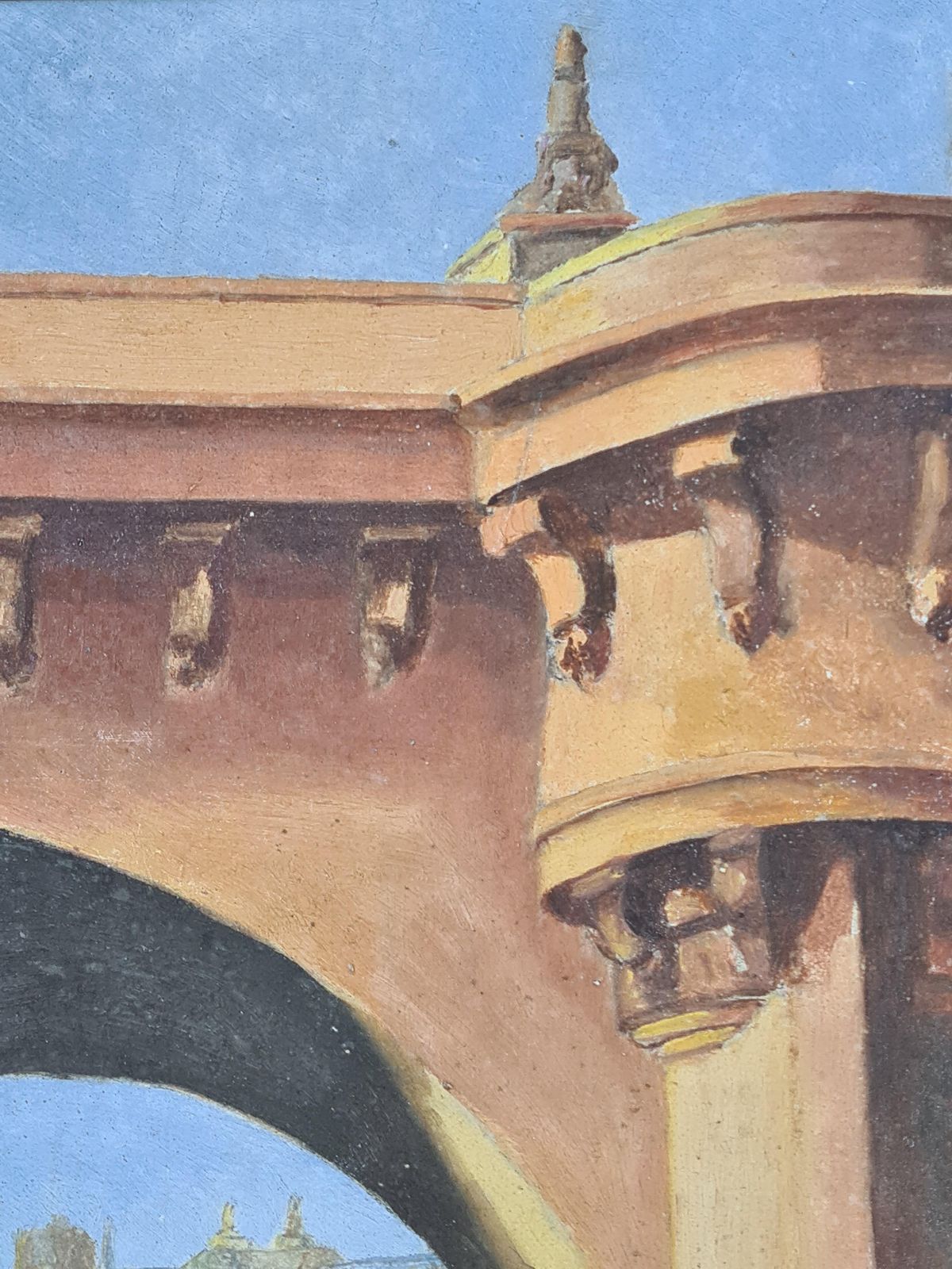 Mid Century Paris View, Le Pont Neuf And The Seine. Oil On Board From 1949 By R Glachant photo 499.0