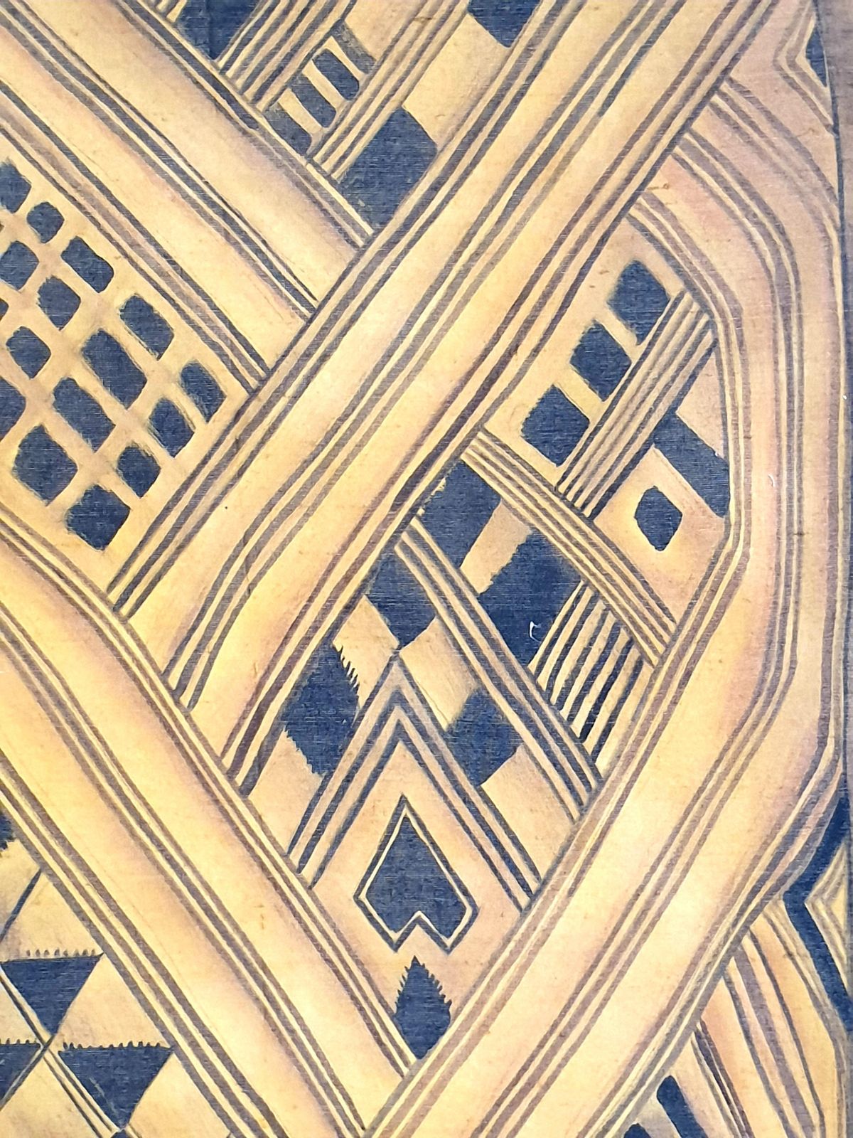 La Roche Laffitte, Painting Of An Antique Caucasian 'Kuba' Tribal Item, Watercolour On Silk photo vintage