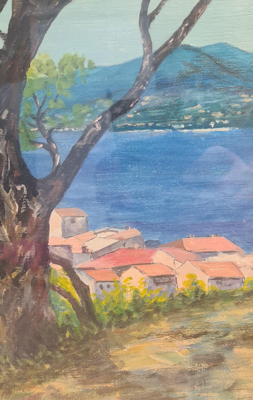 St Tropez, French Marine Landscape View From The Citadel. Oil On Board. photo Art