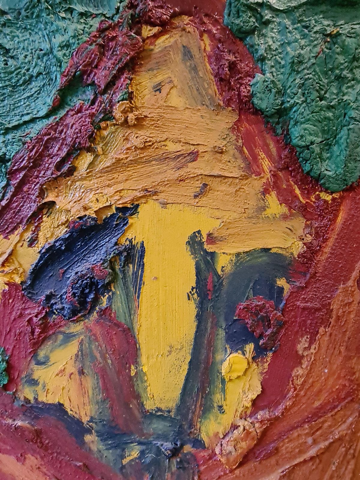 Abstract Expressionist, Large Oil On Canvas, Le Pèlerin From 1990 By Bernard Duvert photo buy