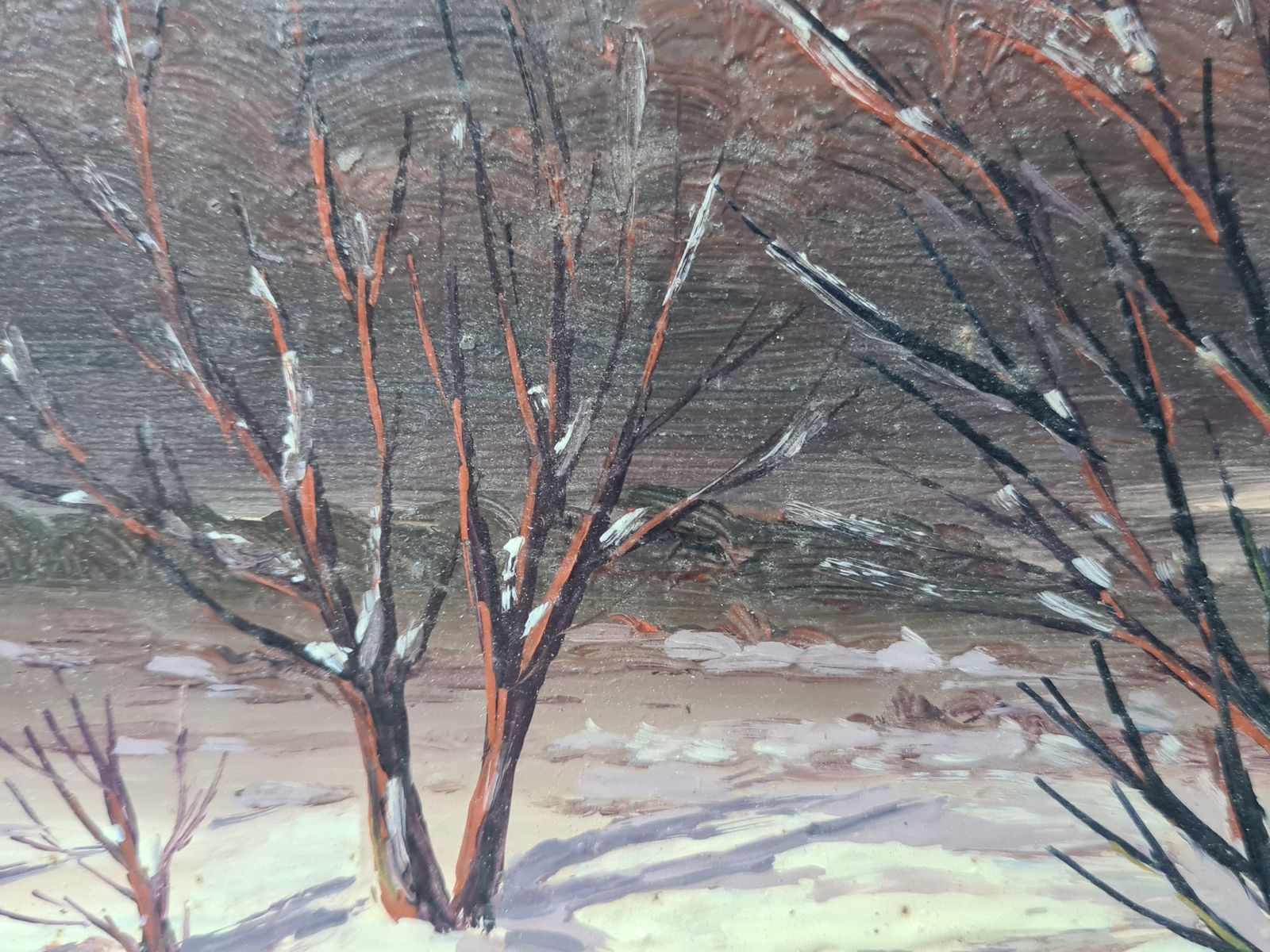 Boggio, A Winter Wonderland, Barbizon School Snowscape. photo 155.0