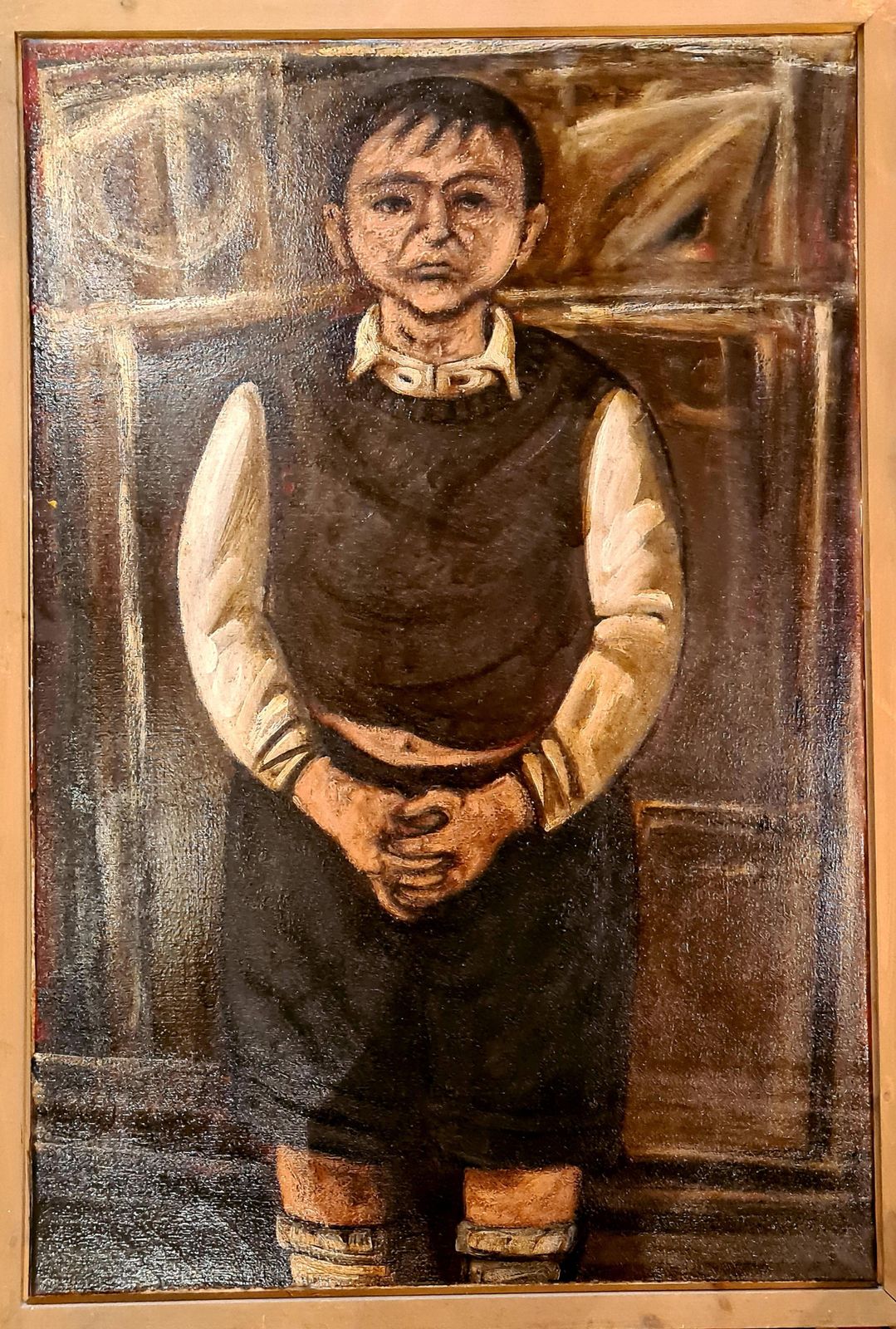 photo vinterior Stuart Mackenzie, 'Him', A Large Glasgow School Oil Painting Portrait On Canvas. 1990s