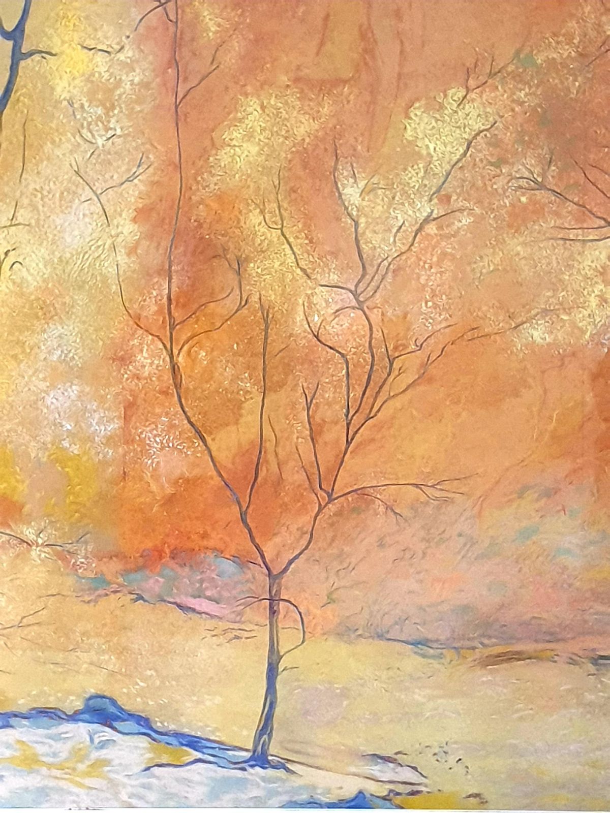 Francis Besson 'Forest In The Fall', Contemporary Impressionist Pastel, Homage To Gustave Klimt2018 photo 2411.0