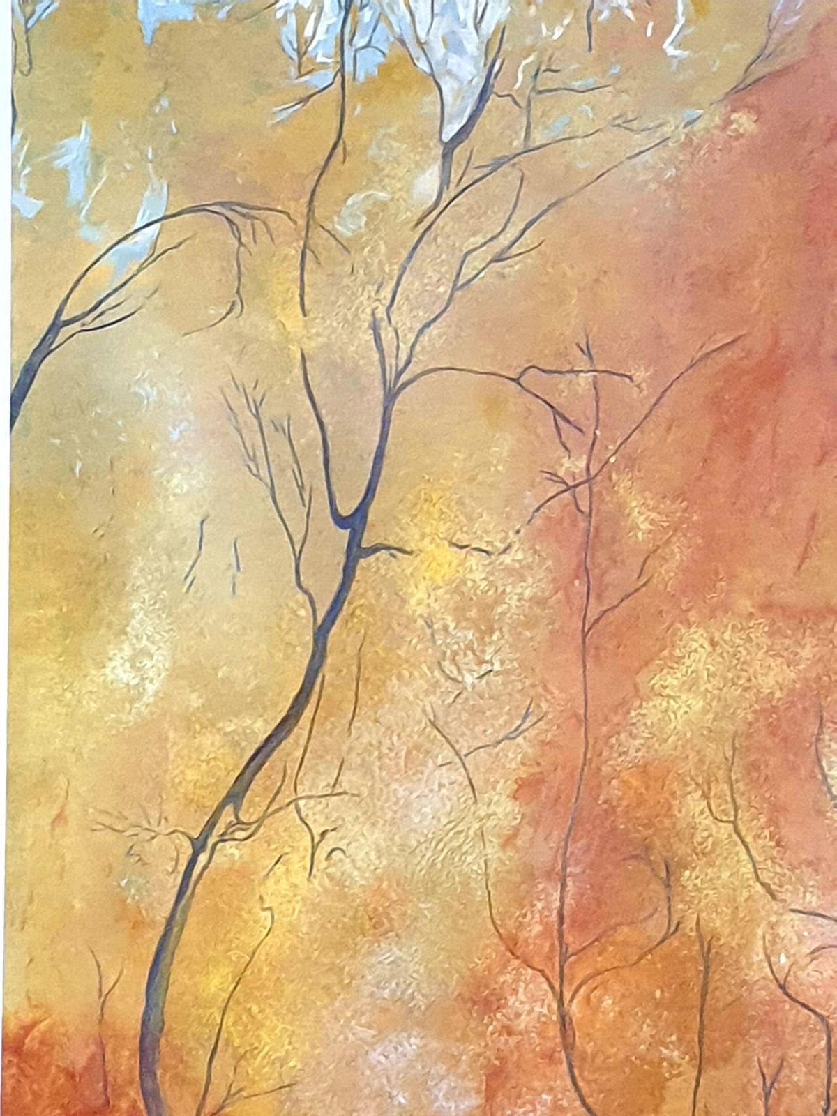 Francis Besson 'Forest In The Fall', Contemporary Impressionist Pastel, Homage To Gustave Klimt2018 photo vinterior